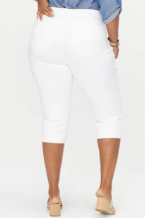 Classic Vibe Smooth Picnic Style Marilyn Straight Crop Jeans In Plus Size - Optic White