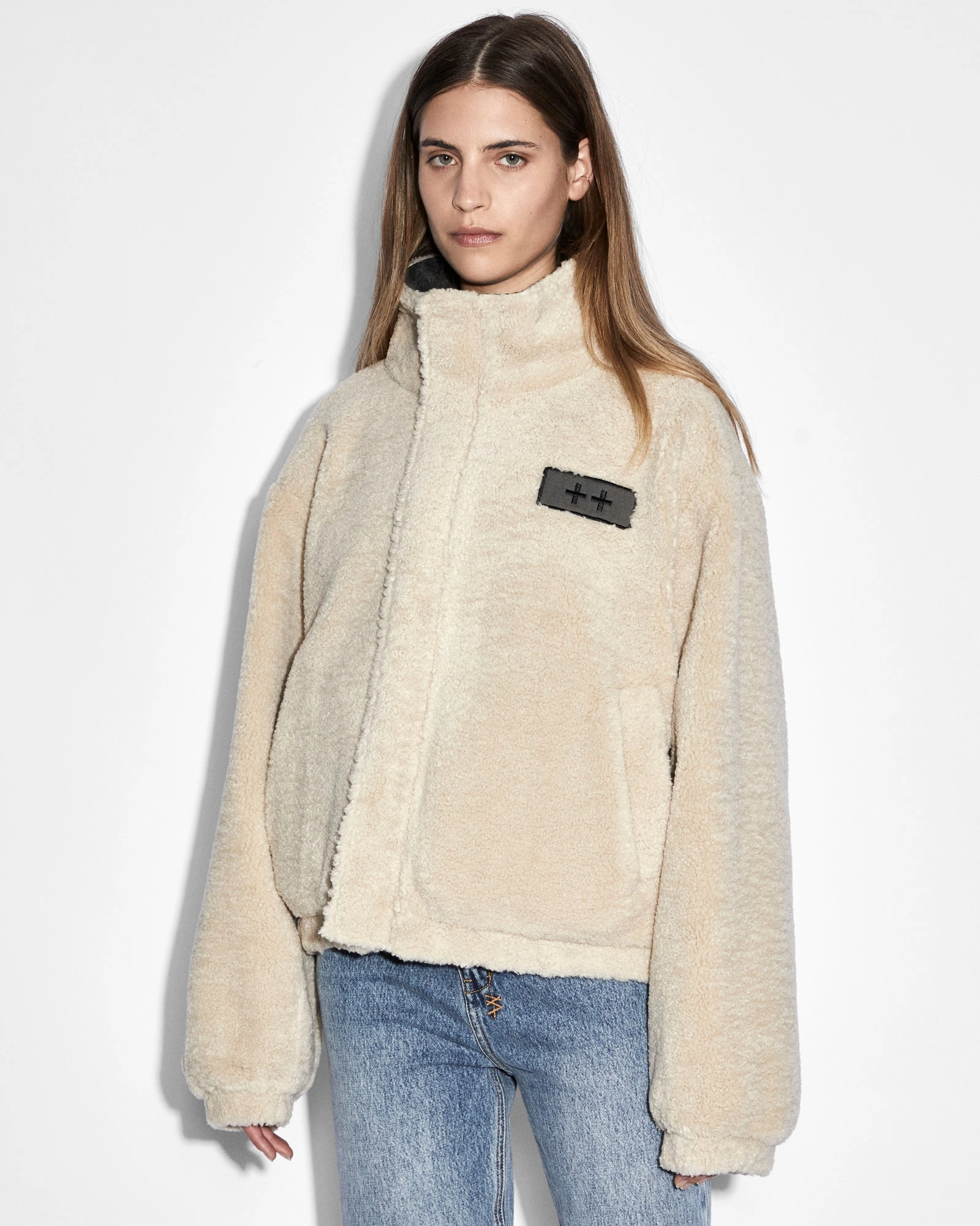 nylon blend REVERSIBLE PUFFER JACKET CAMO / ECRU