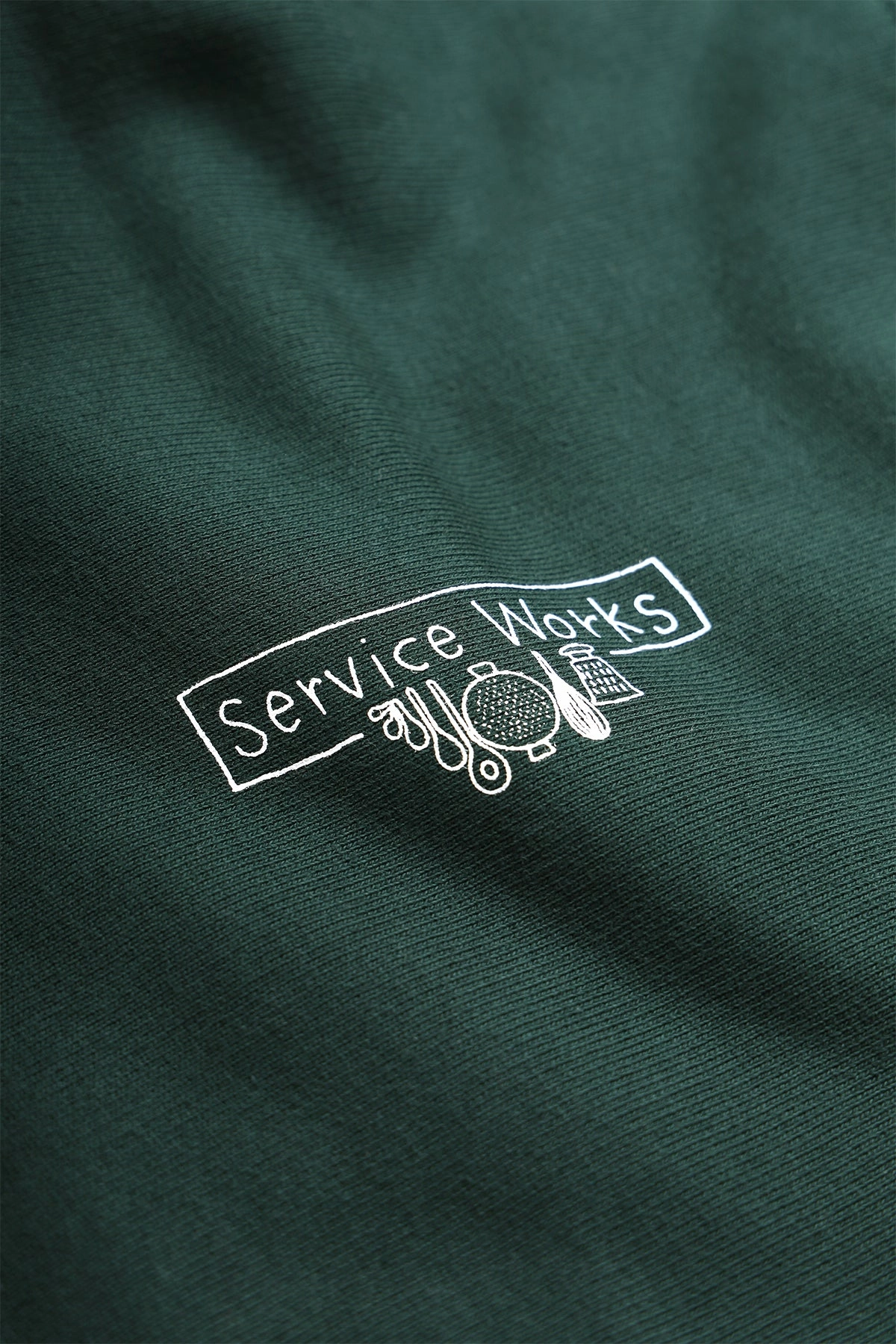 Natural Fiber Blend Service Works - 12oz Scribble Logo Hoodie - Forest
