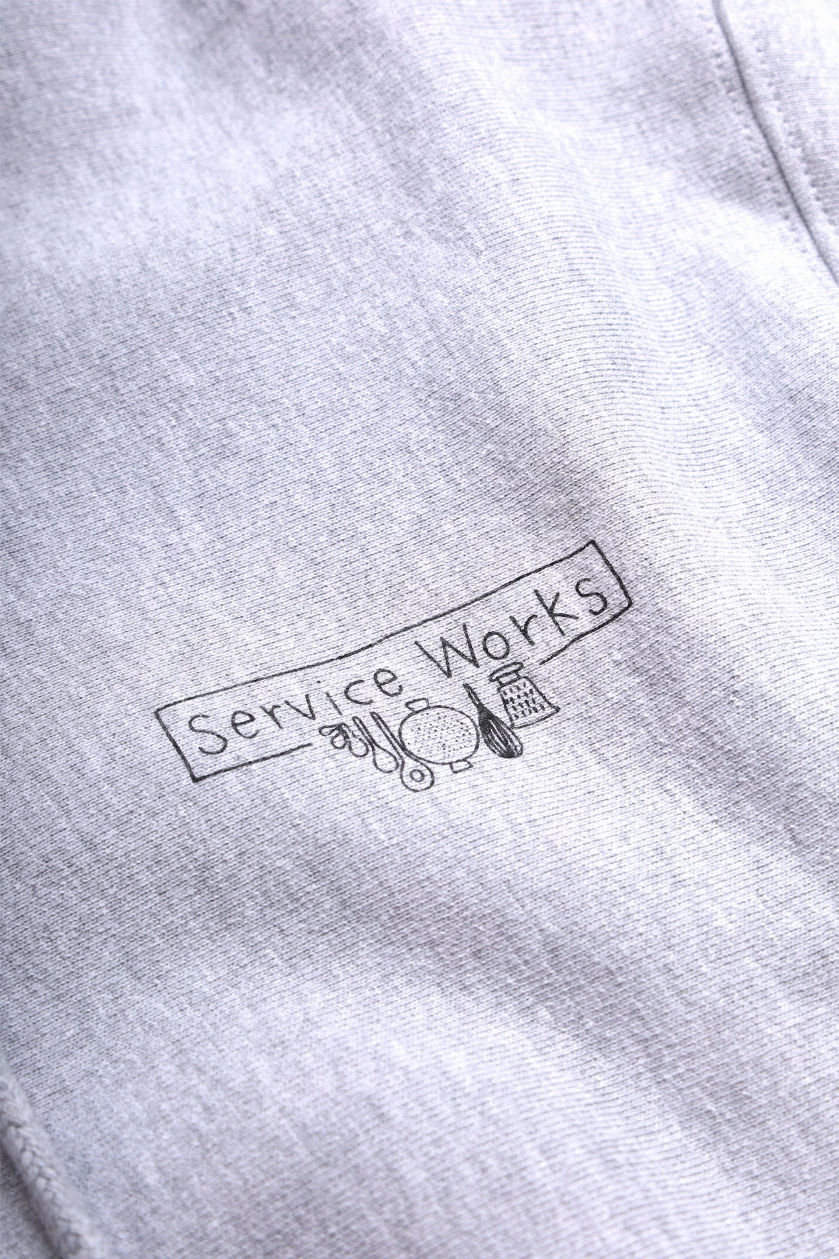 Service Works - 12oz Scribble Logo Hoodie - Grey Soft Knitwear Cozy Fit Wear
