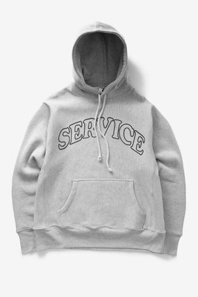 Wrinkle Resistant Knit All Day Comfort Service Works - Arch Logo Hoodie - Marl Grey