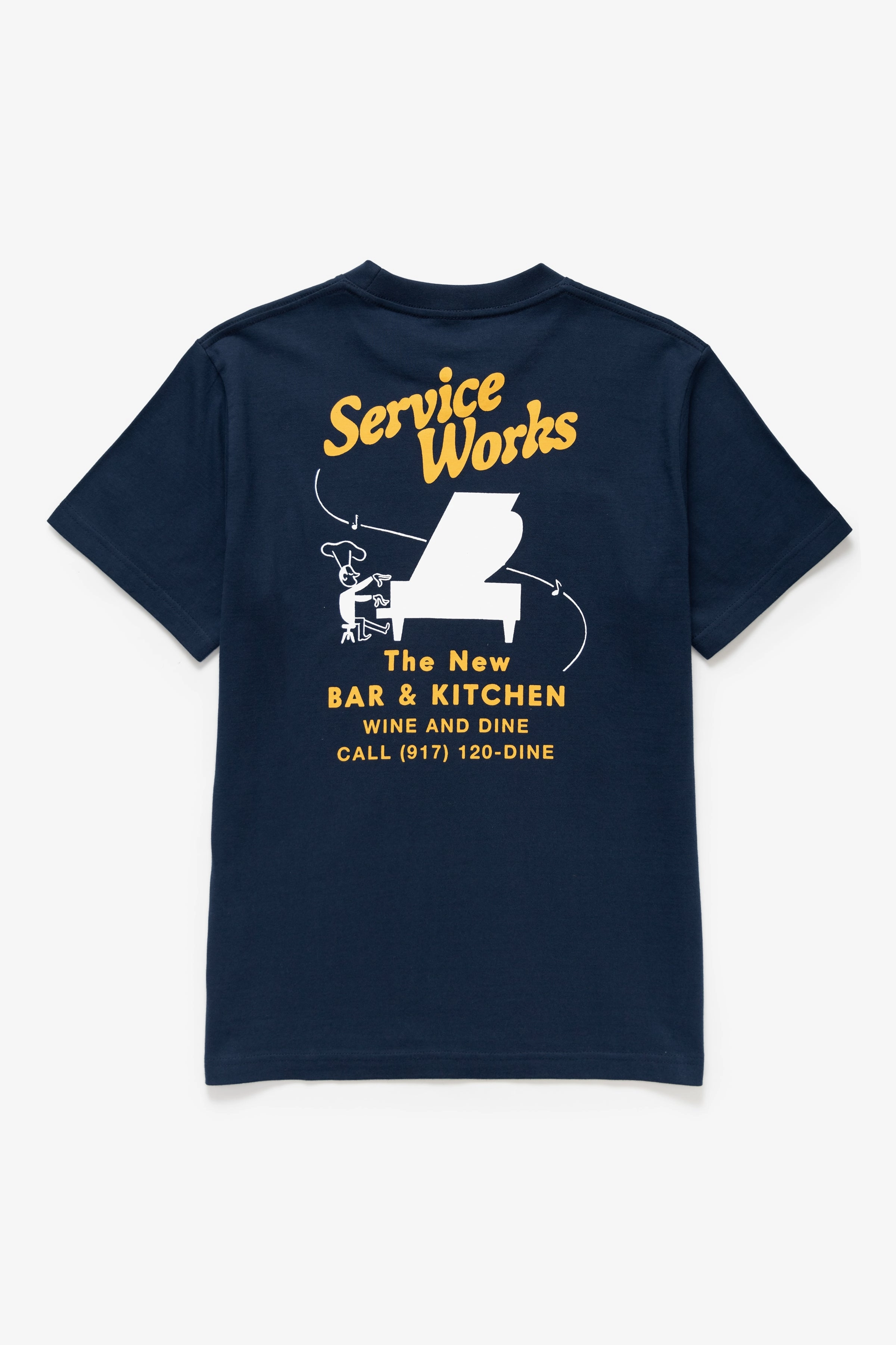 Service Works - Bar & Kitchen Tee - Navy Unisex Fit Cozy and Fashionable