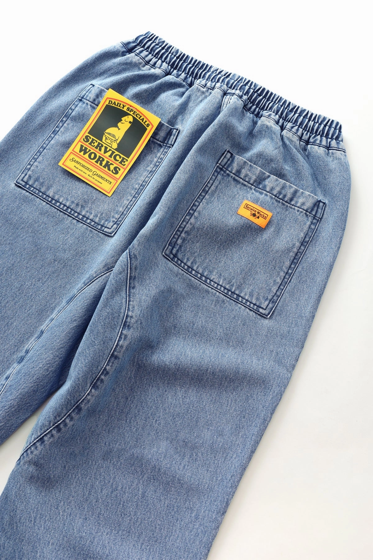 Service Works - Classic Chef Pants - Light Washed Denim Quick Pack Relaxed Waist