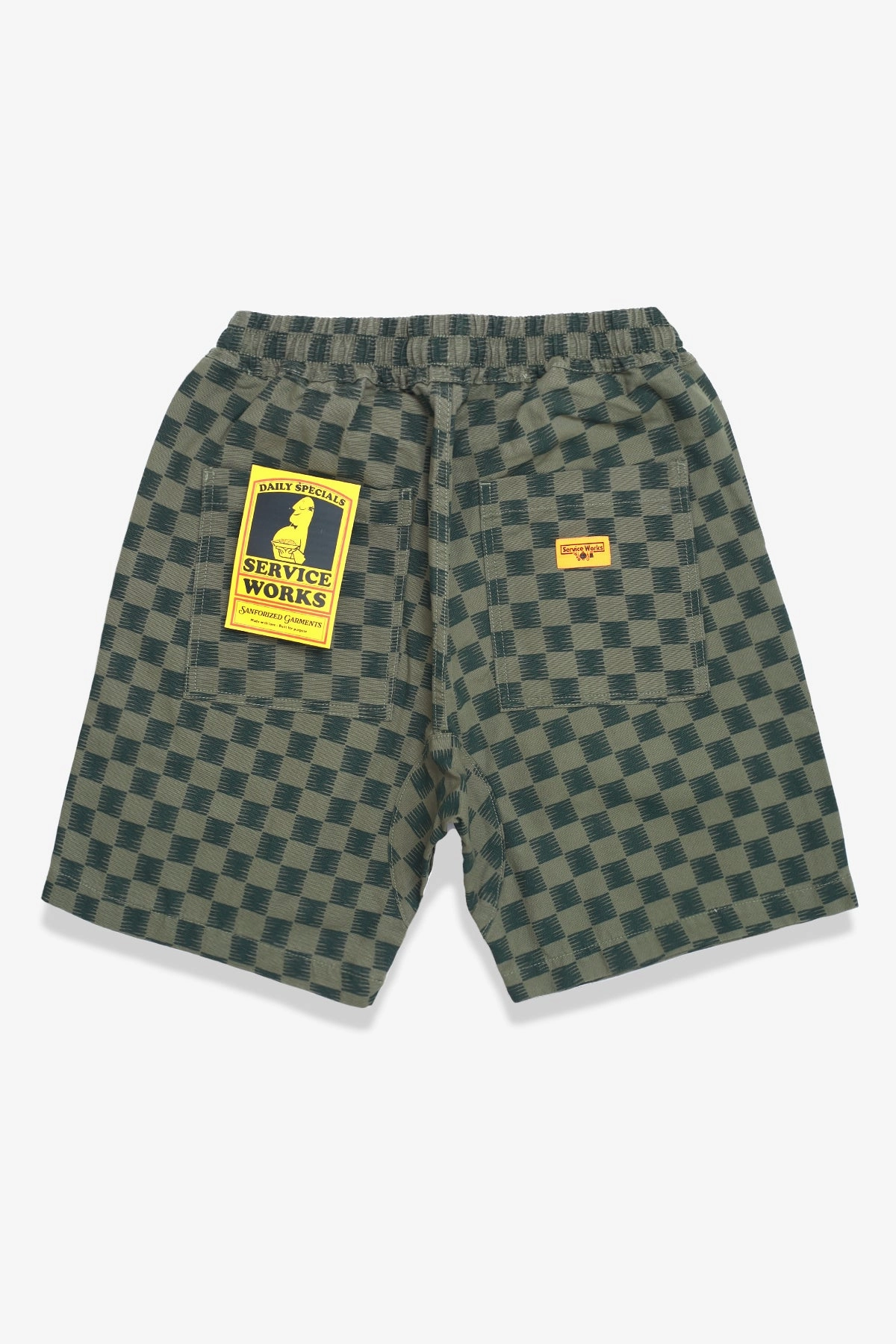 AntiStaticCoating High-Performance Fit Service Works - Classic Chef Shorts - Green Checker