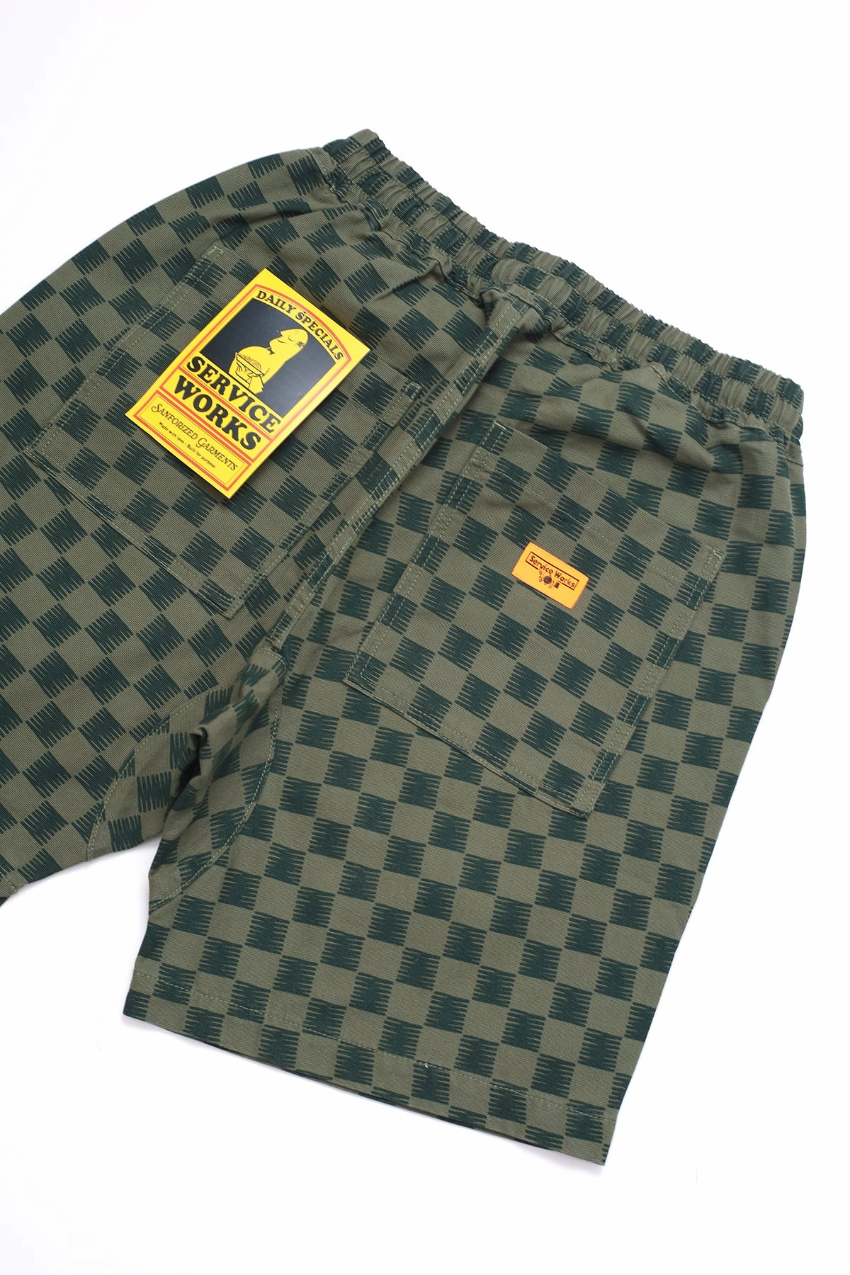 Service Works - Classic Chef Shorts - Green Checker Anti Odor Treatment