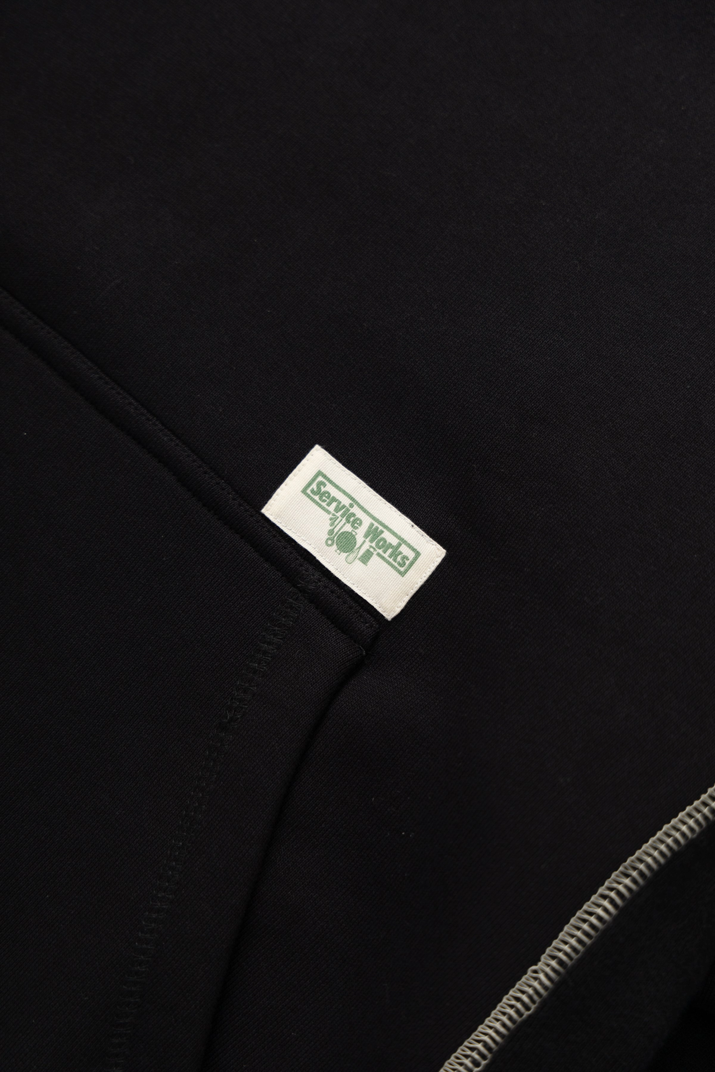 Slim Stretch Service Works - Contrast Stitch Hoodie - Black