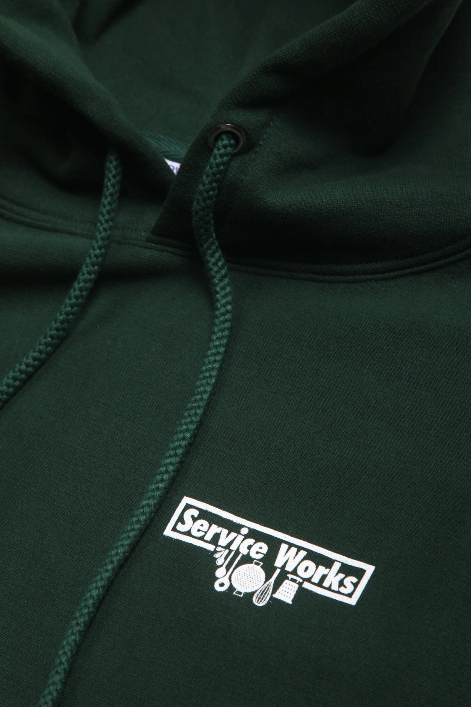 Active Wear Service Works - Heavyweight Logo Hoodie - Forest Green
