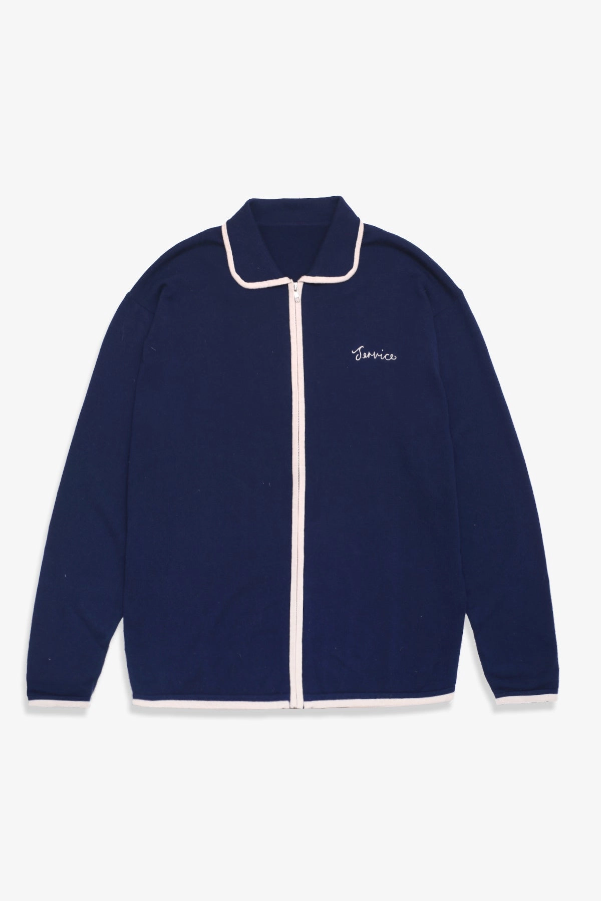 Service Works - Knitted Script Shirt - Navy No Ride Up Breathable Comfort Wear
