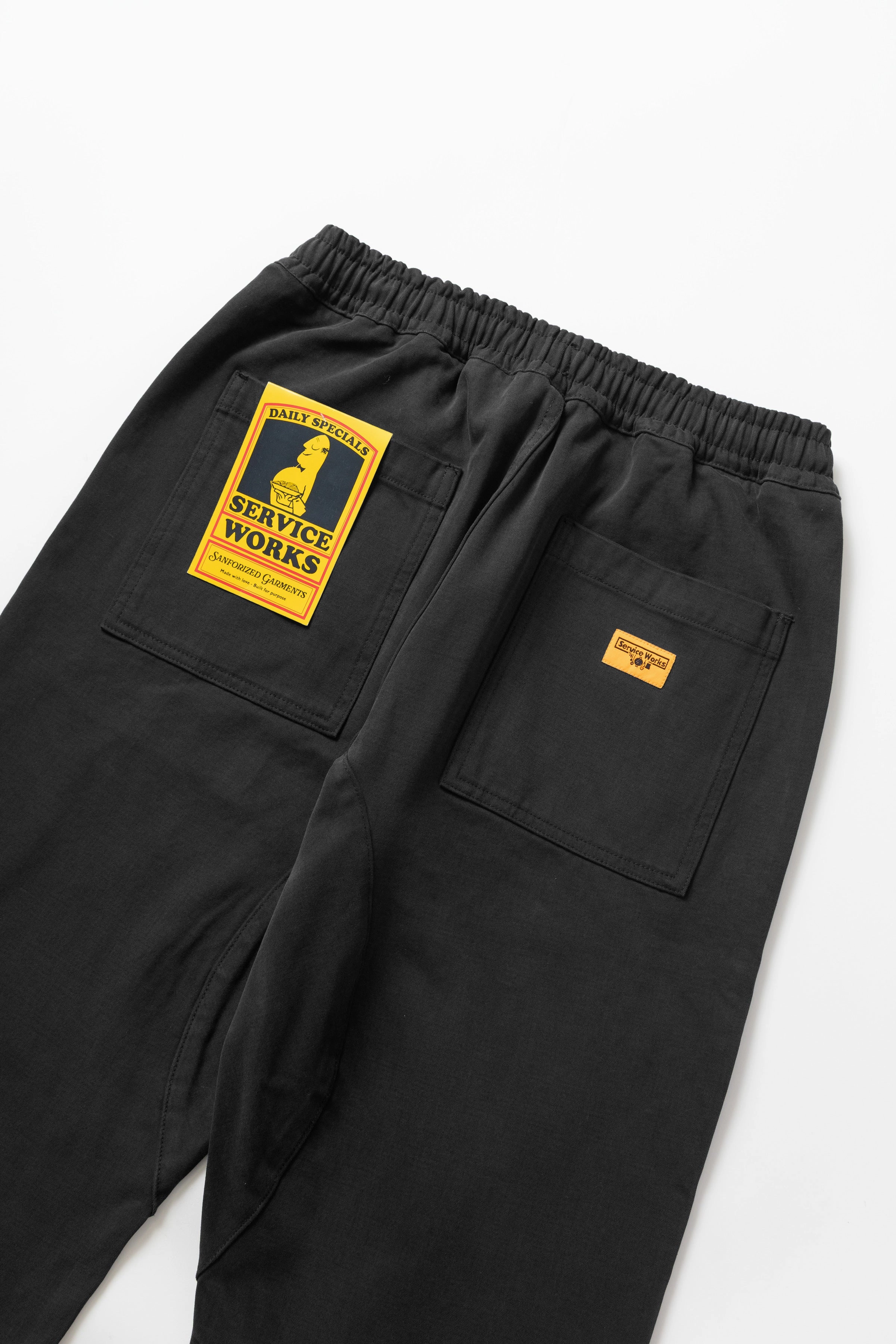 Minimal Waistband Modern Design Service Works - Moleskin Chef Pants - Black