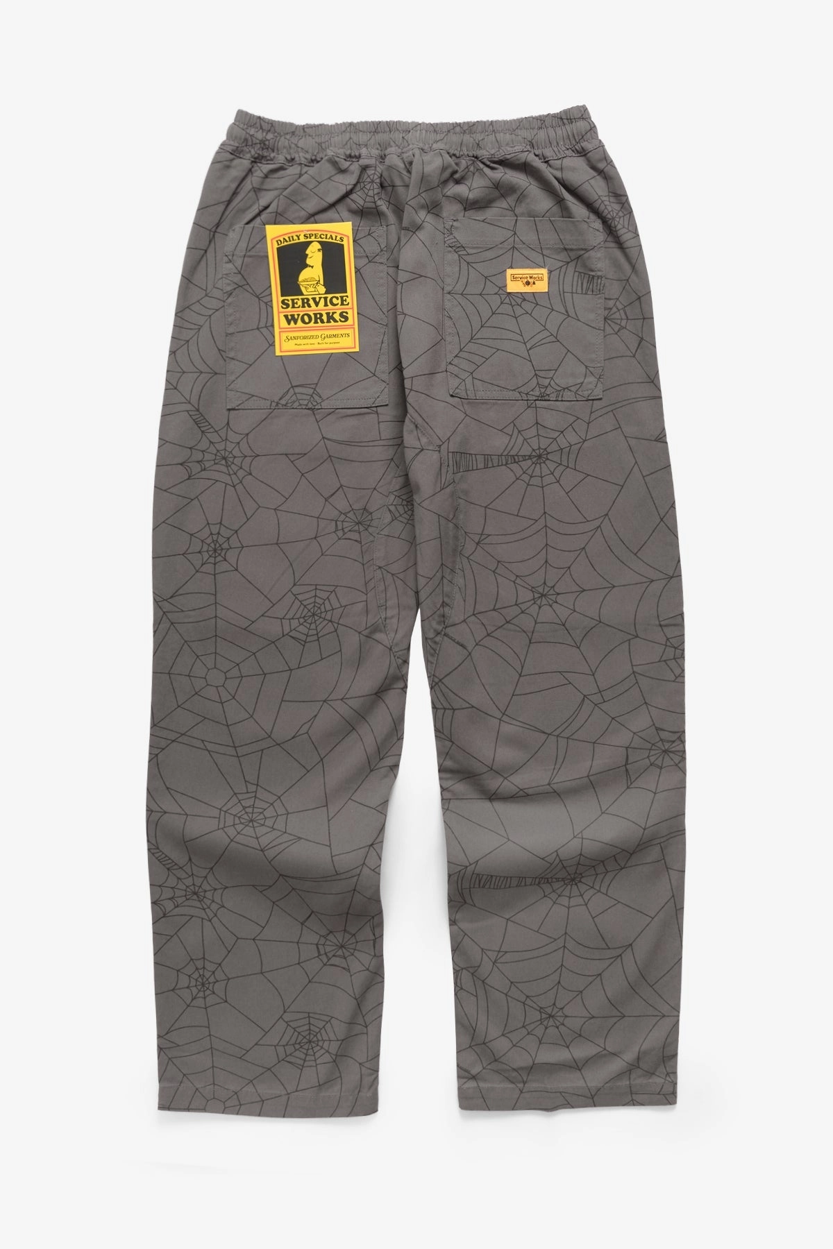 Wardrobe Essential No Bunching Service Works - Patterned Chef Pants - Grey Web