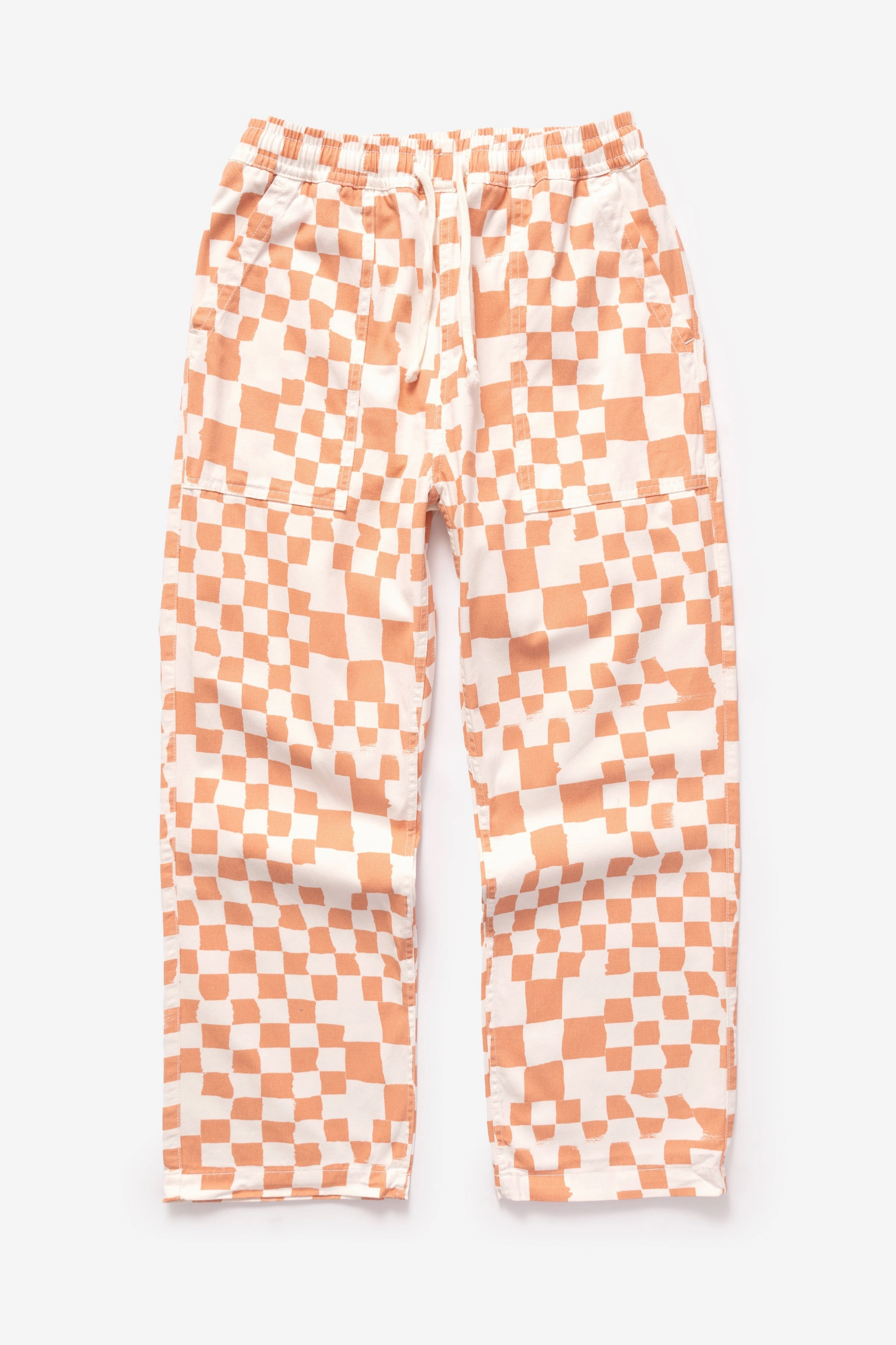 Pocket Reinforcement Tailored Fit Service Works - Printed Chef Pants - Salmon Checker