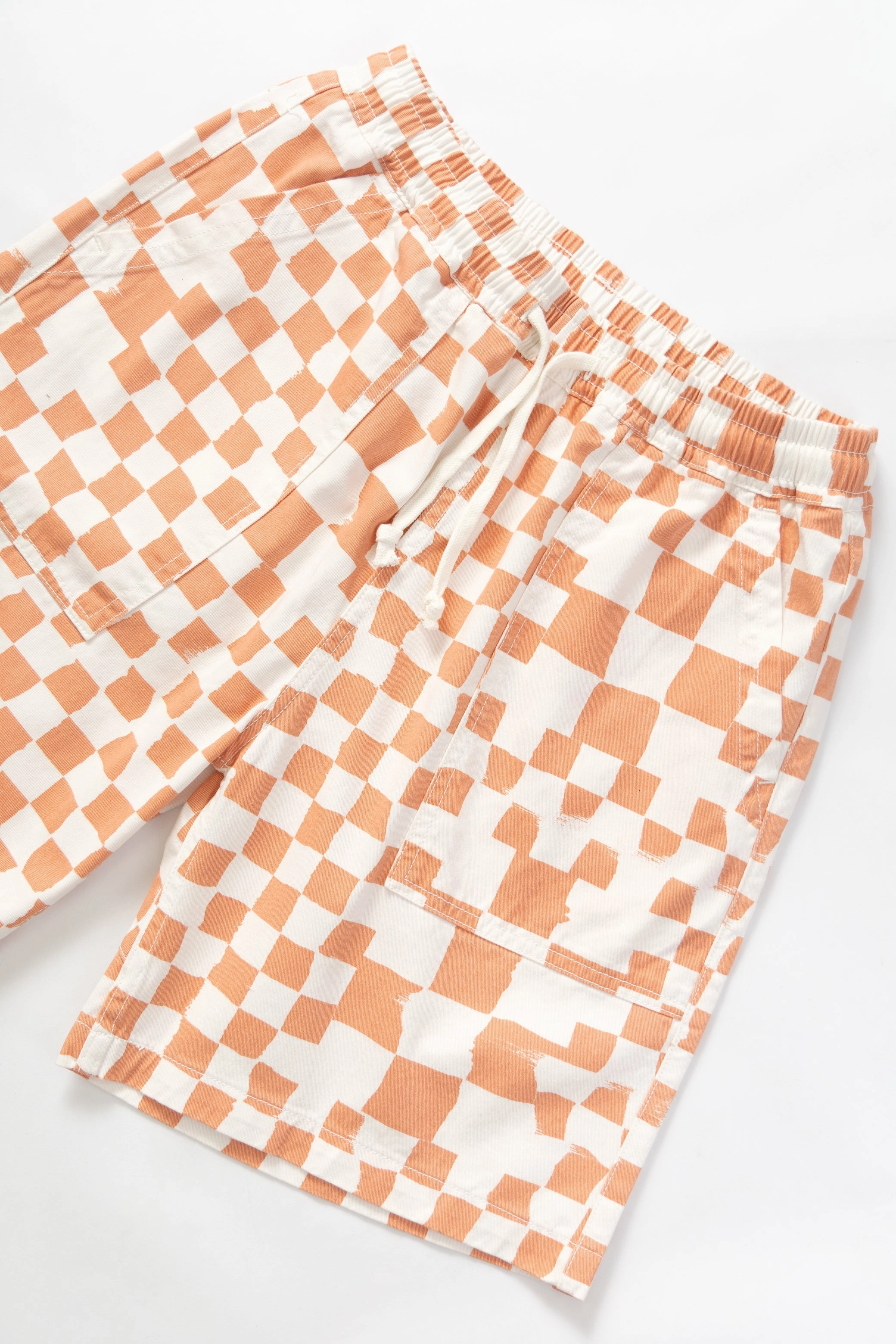 kids' style Nylon shorts Service Works - Printed Chef Shorts - Salmon Checker