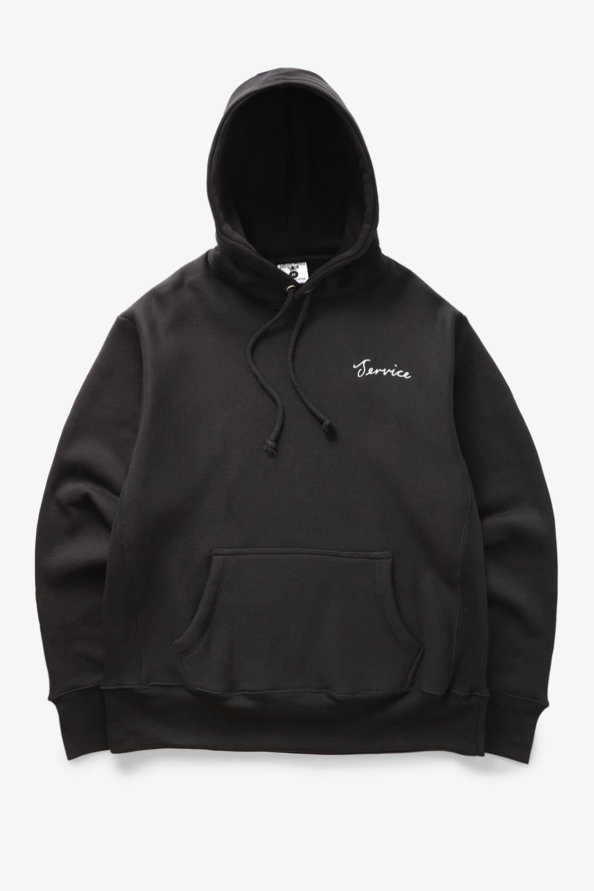 Warm Essentials Sleek Comfort Fit Service Works - Script Logo Hoodie - Black