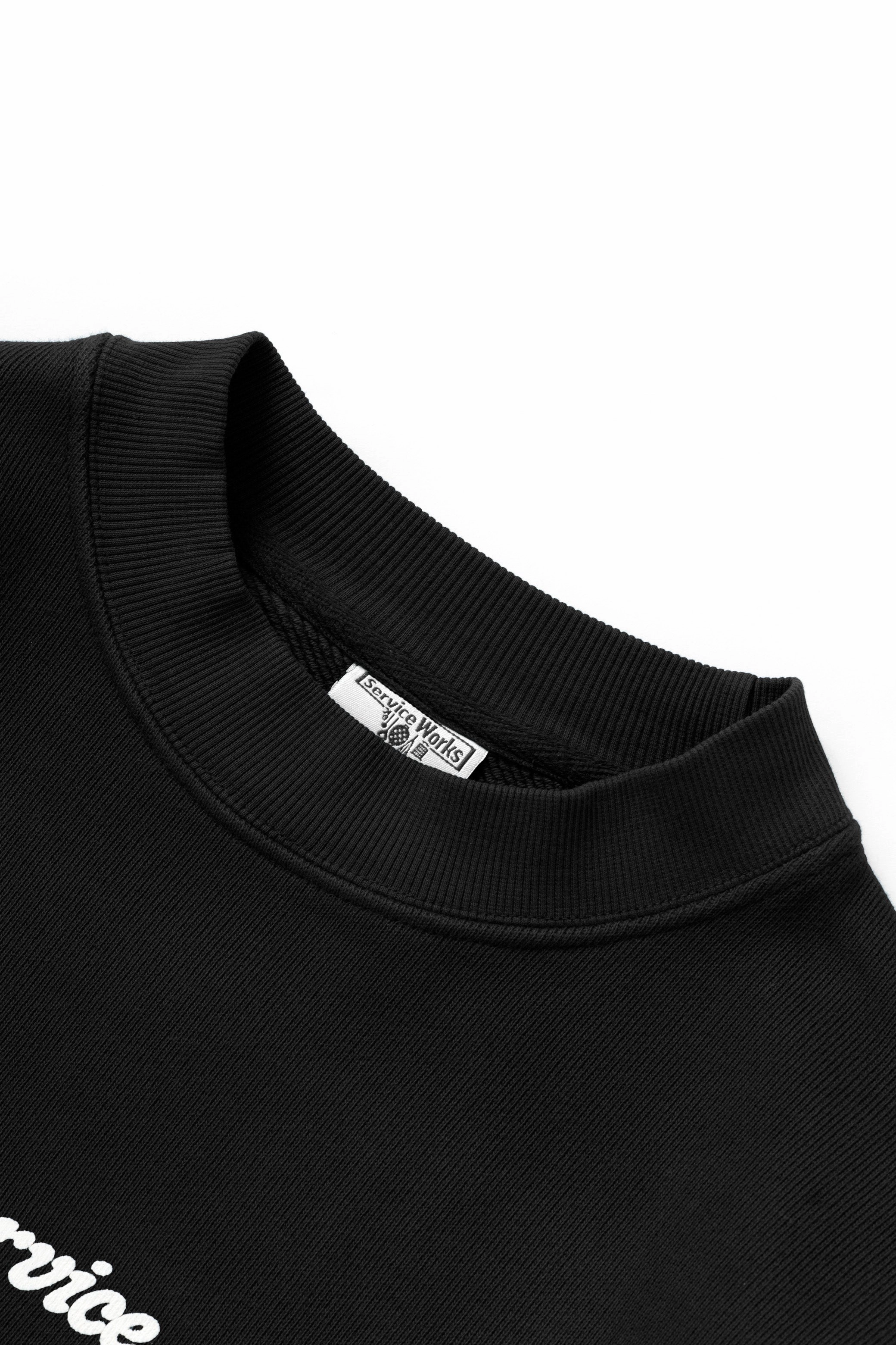 Breathable Material Stylish Layer Service Works - Service Logo Crewneck - Black
