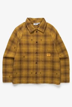 Practical Cold Piece Nylon Cover Service Works - Thistle Plaid Front Of House Jacket - Ochre Sleek Motion