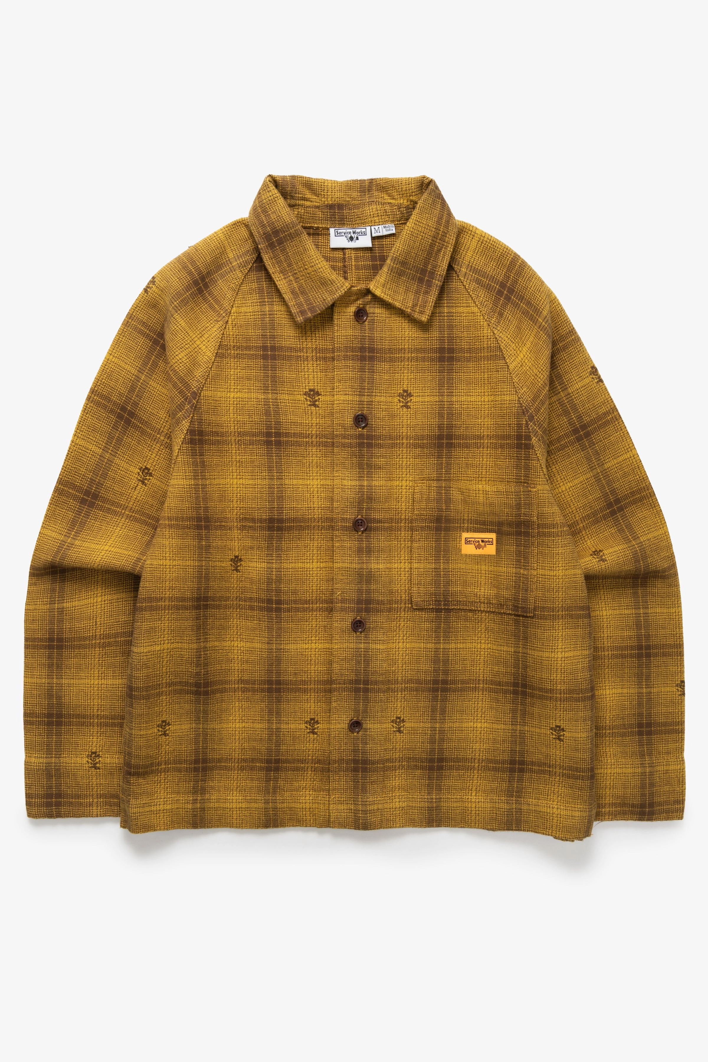 Practical Cold Piece Nylon Cover Service Works - Thistle Plaid Front Of House Jacket - Ochre Sleek Motion