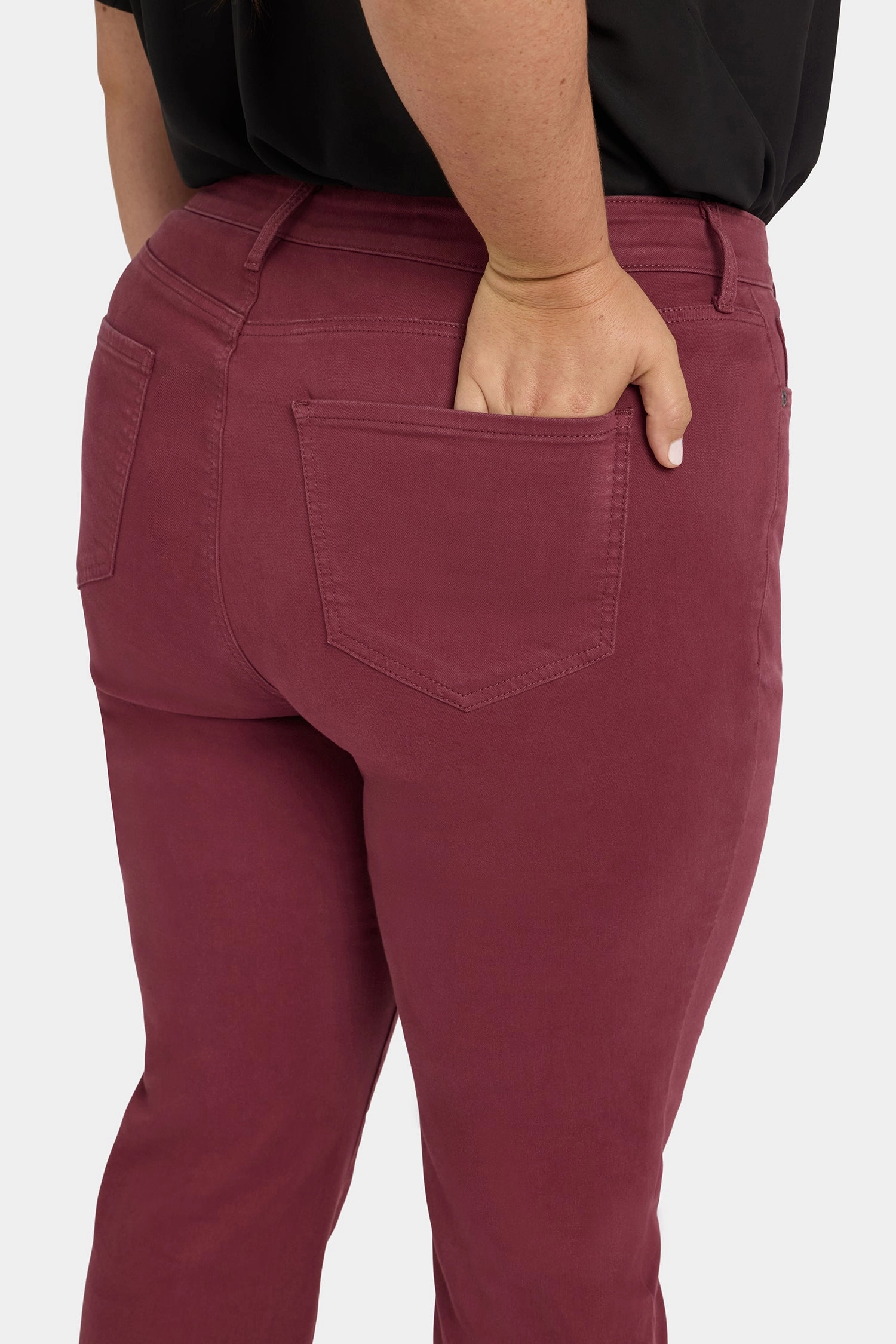 Easy Wearing Marilyn Straight Jeans In Plus Size - True Burgundy