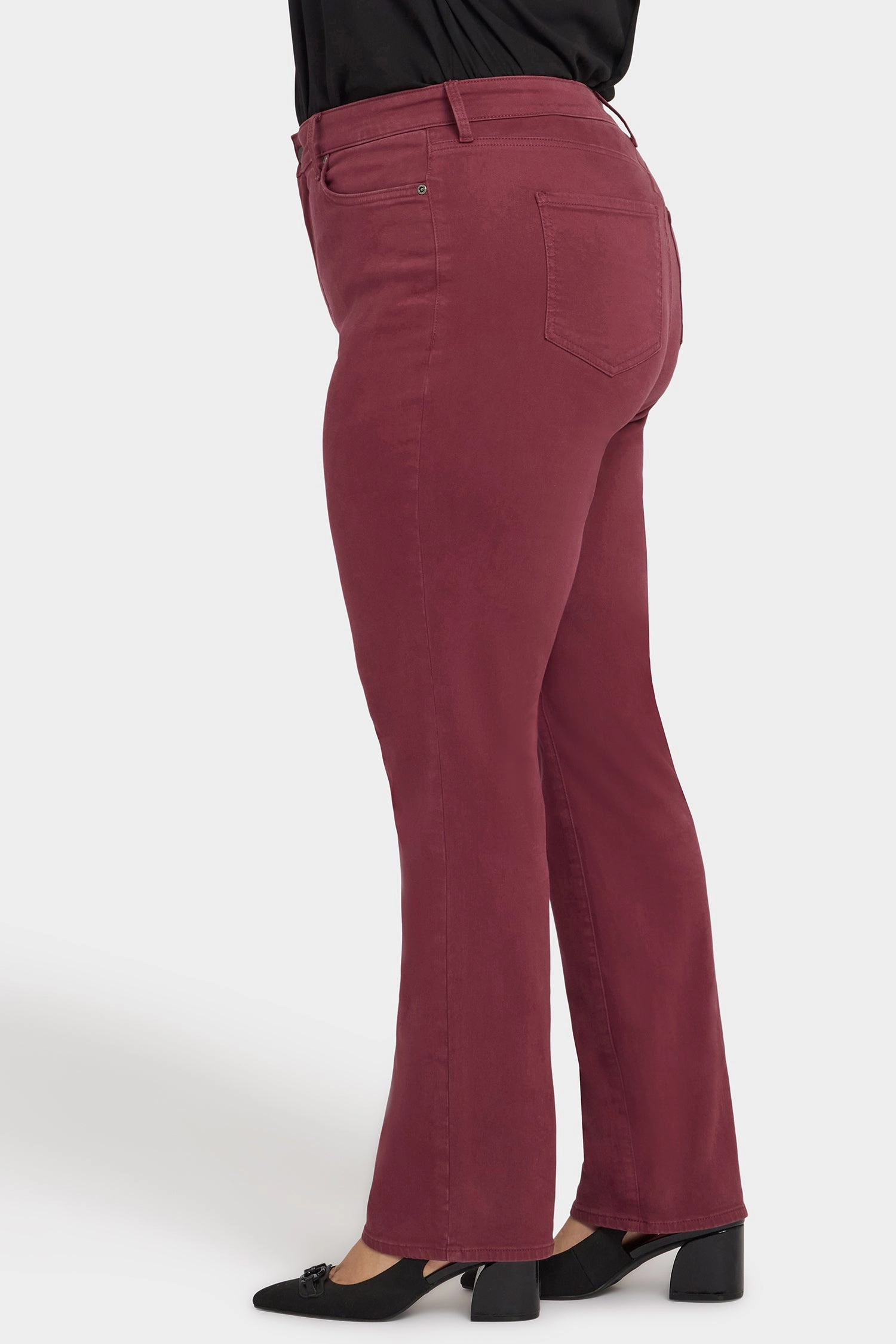 Stylish Essentials Marilyn Straight Jeans In Plus Size - True Burgundy