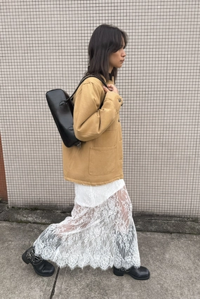 Water Repellent SHEER LAYERED LACE MAXI SKIRT