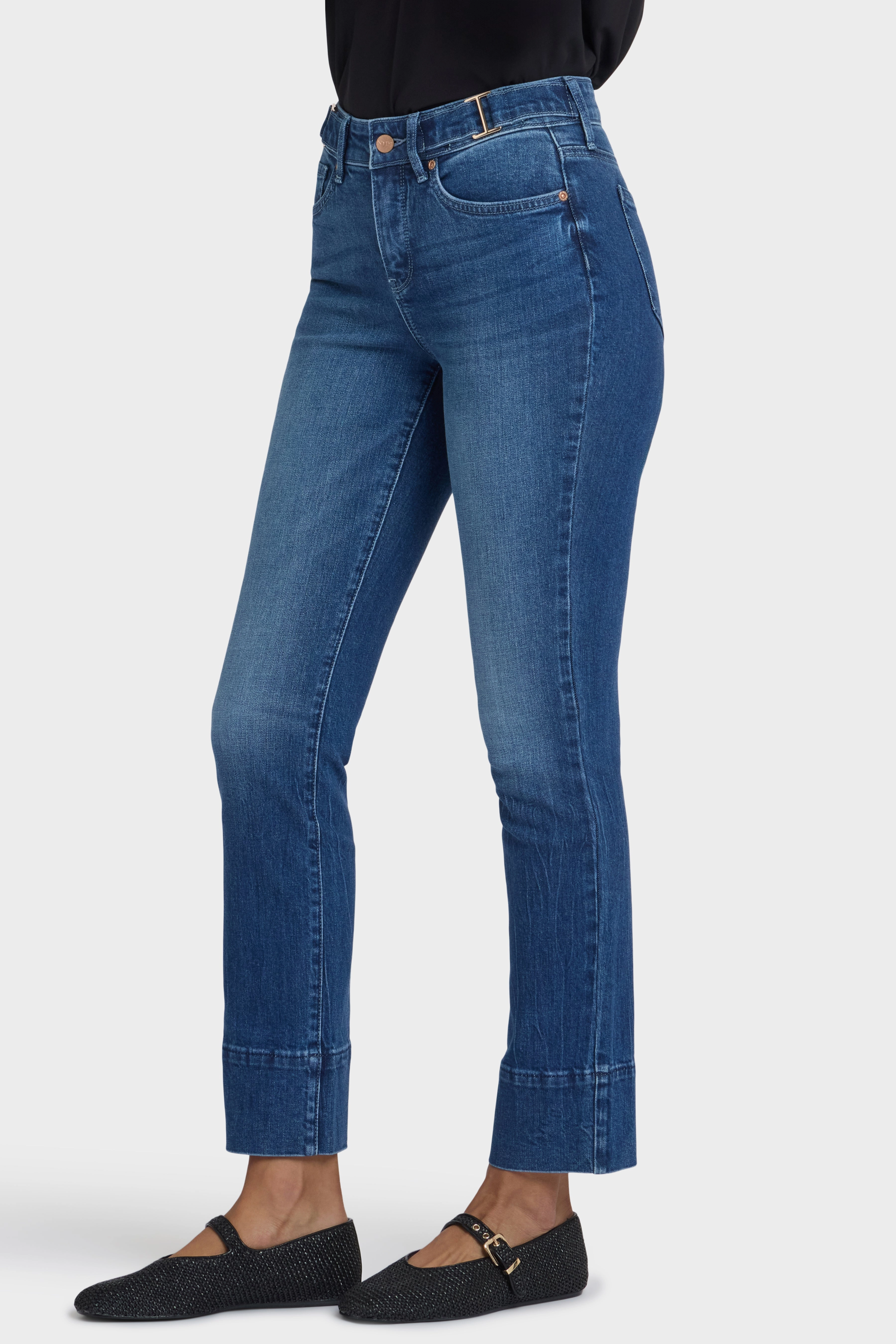 Sheri Slim Jeans - Cool Marine Elegant Vibrant Textured