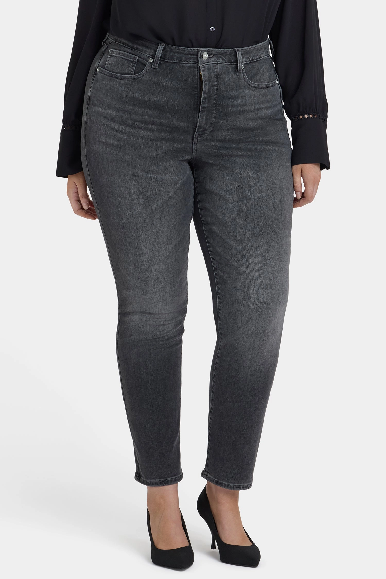 Sheri Slim Jeans In Plus Size - Gloomy Marais Fit For Daily Casual Dressing