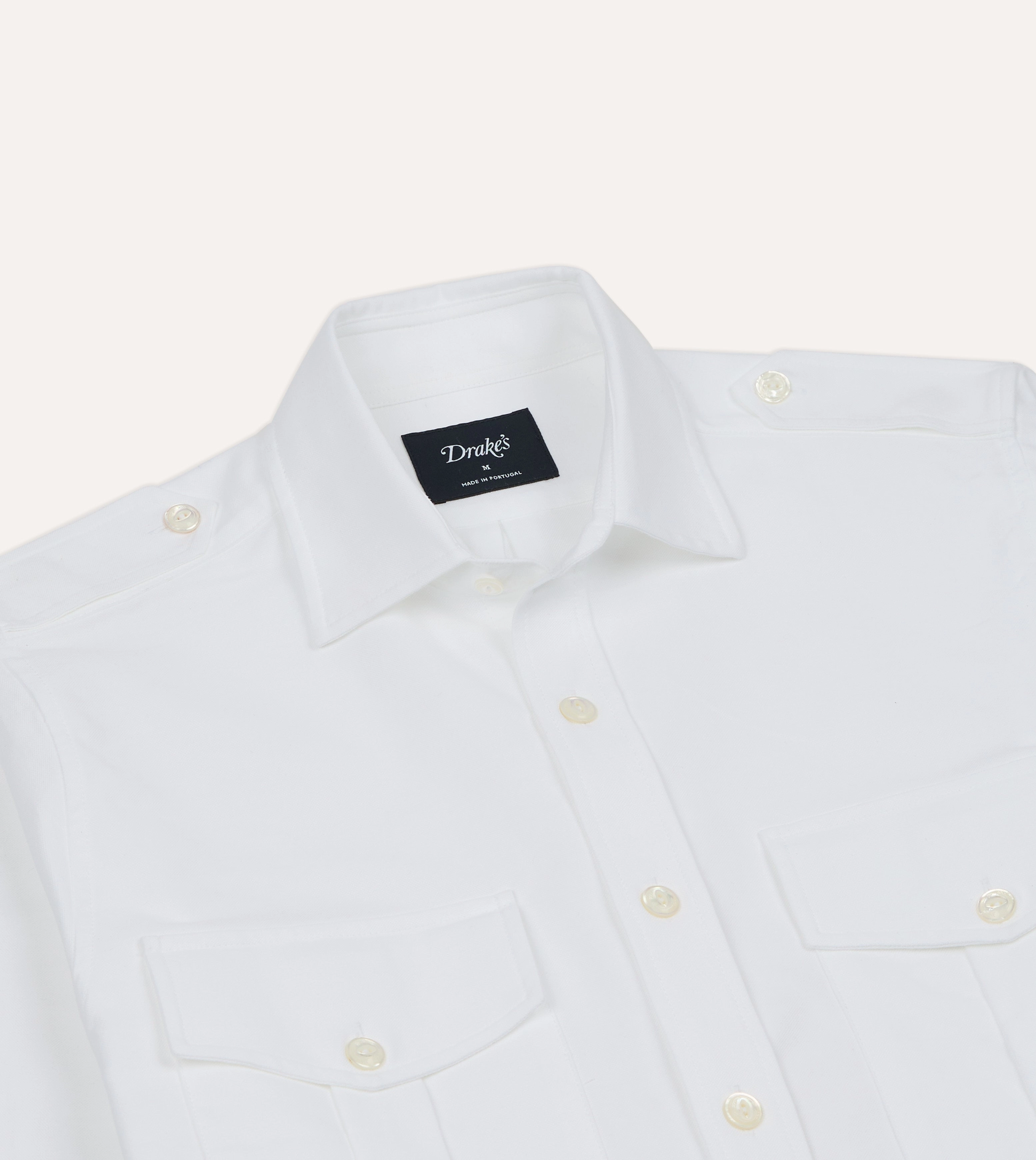 Anti Odor Treatment White Oxford Cotton Military Shirt