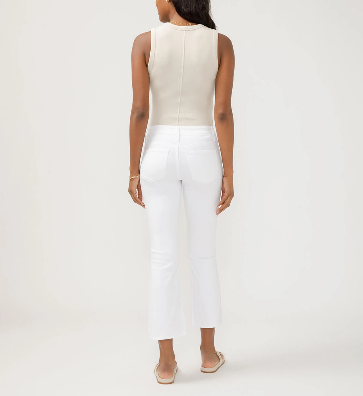 Picnic Style Textured Silver Jeans Suki Mid Rise Kick Flare Luxe Stretch Jeans