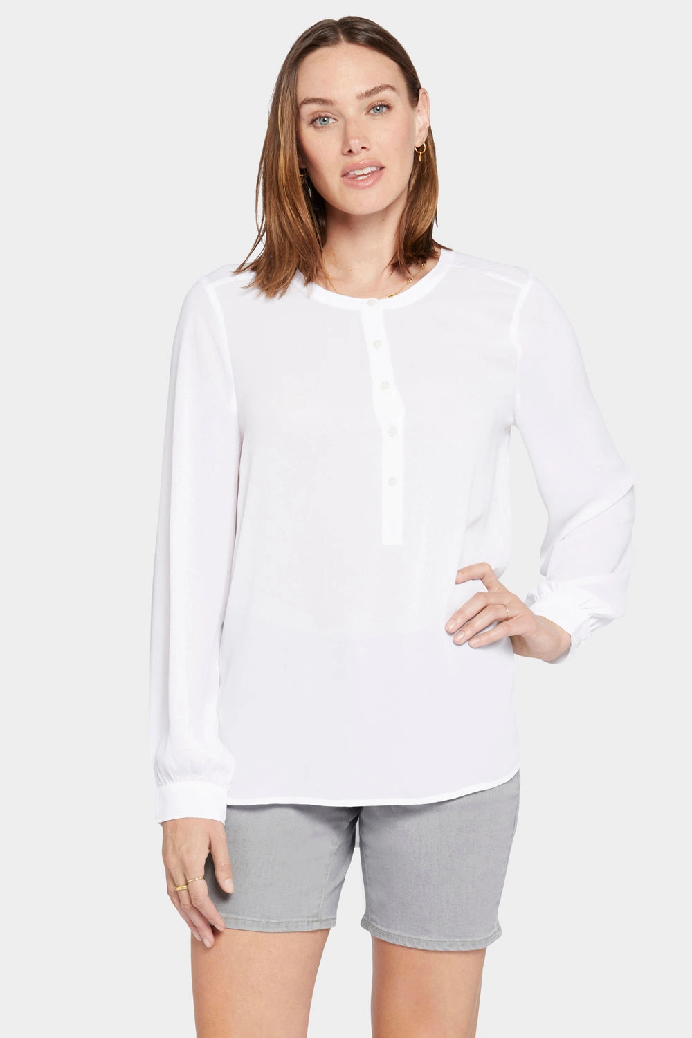 Flexible Shoulder Panels Simone Blouse - Optic White