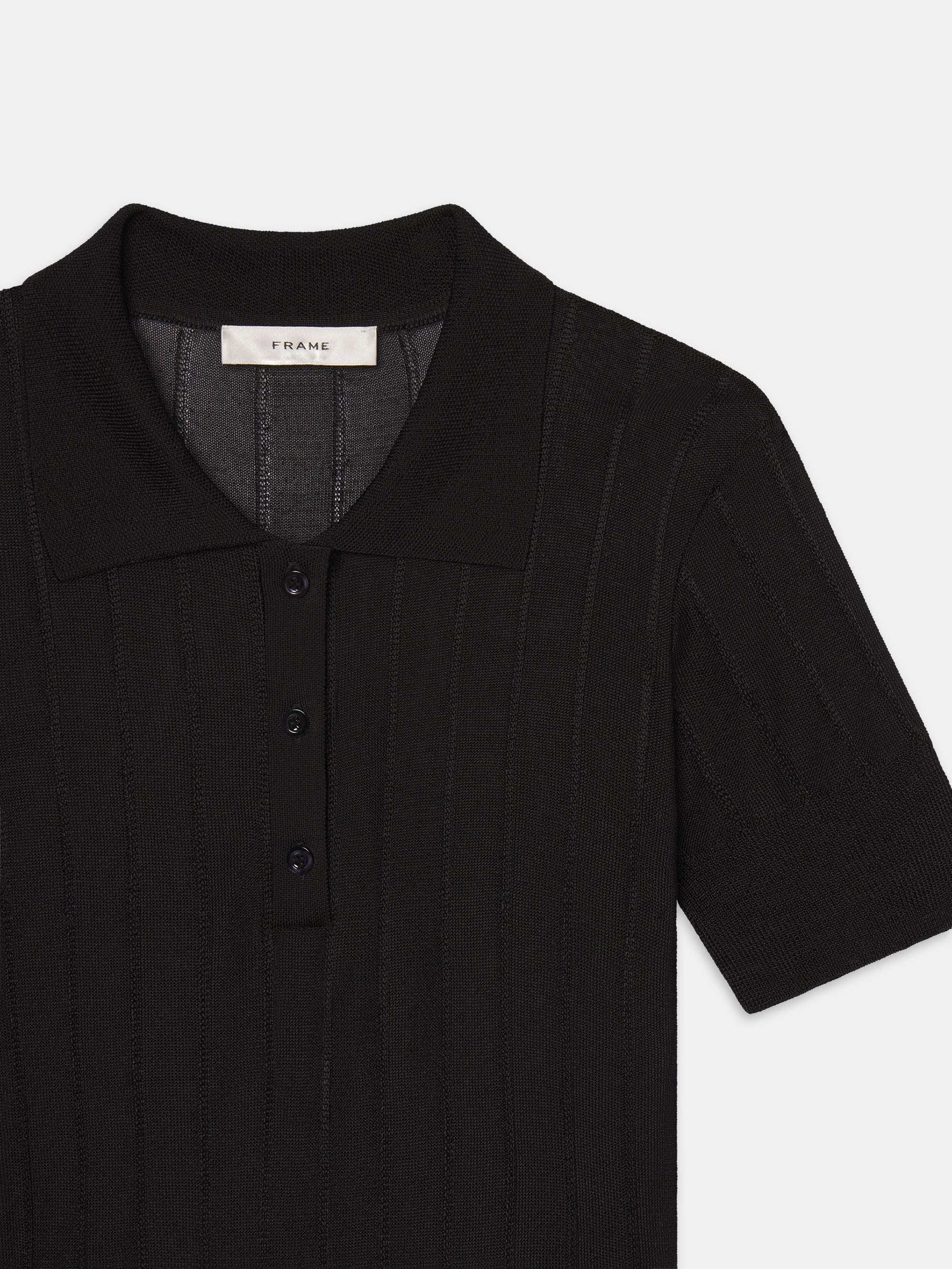 Circular Knit Technology The Ribbed Polo -- Black