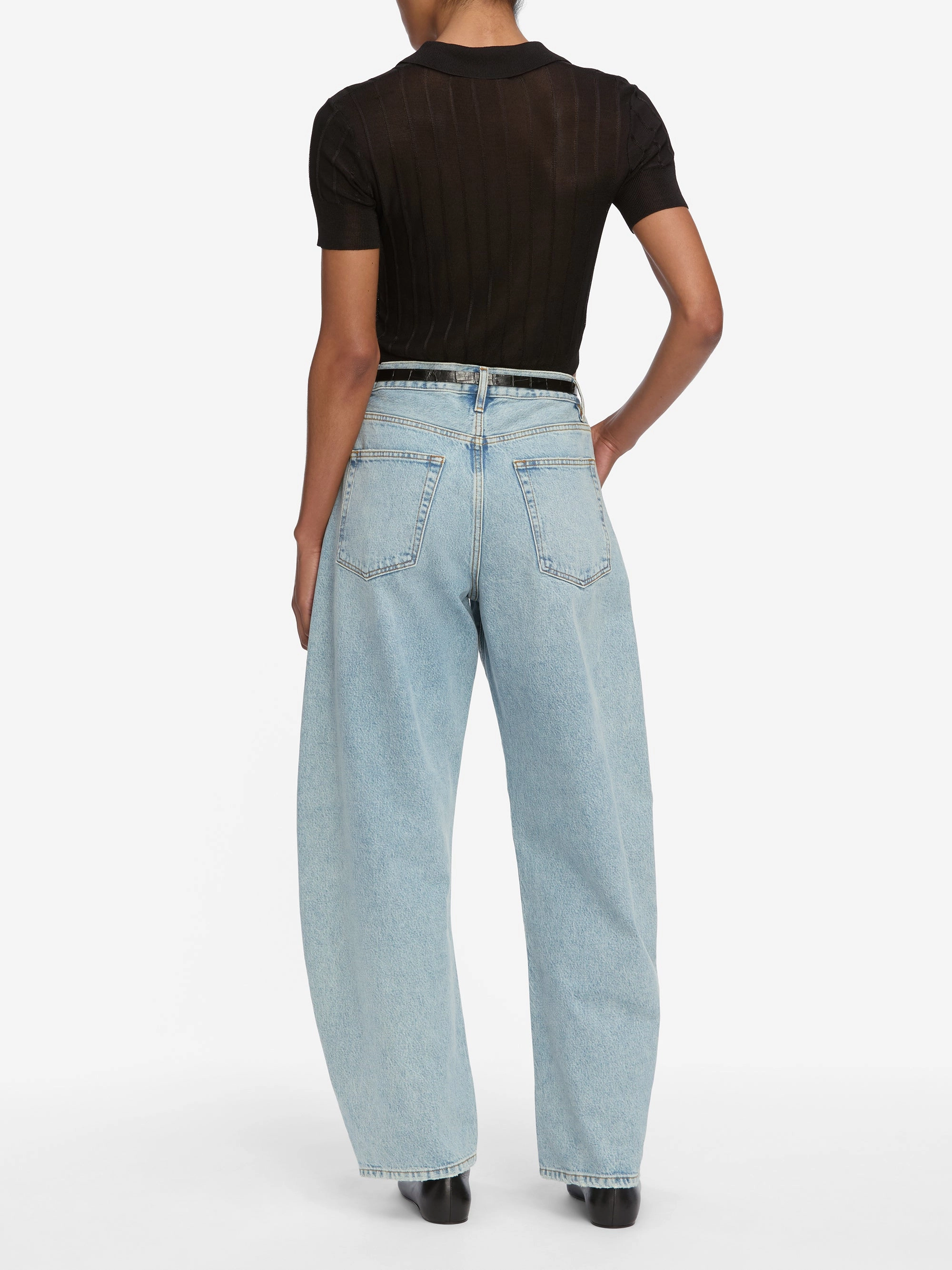 The Ribbed Polo -- Black Quick Fit Knit Fashion