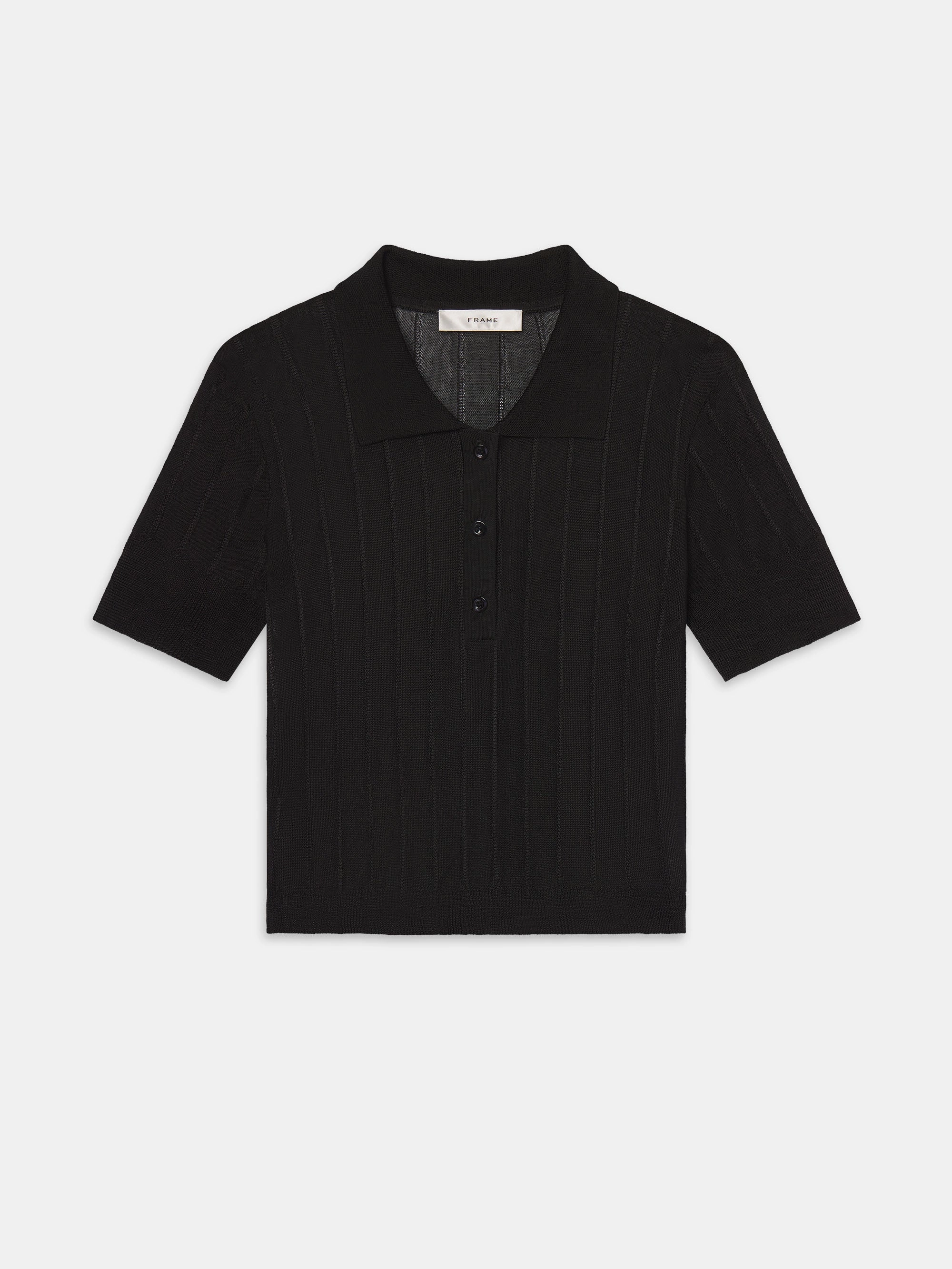 Essential Warmth The Ribbed Polo -- Black