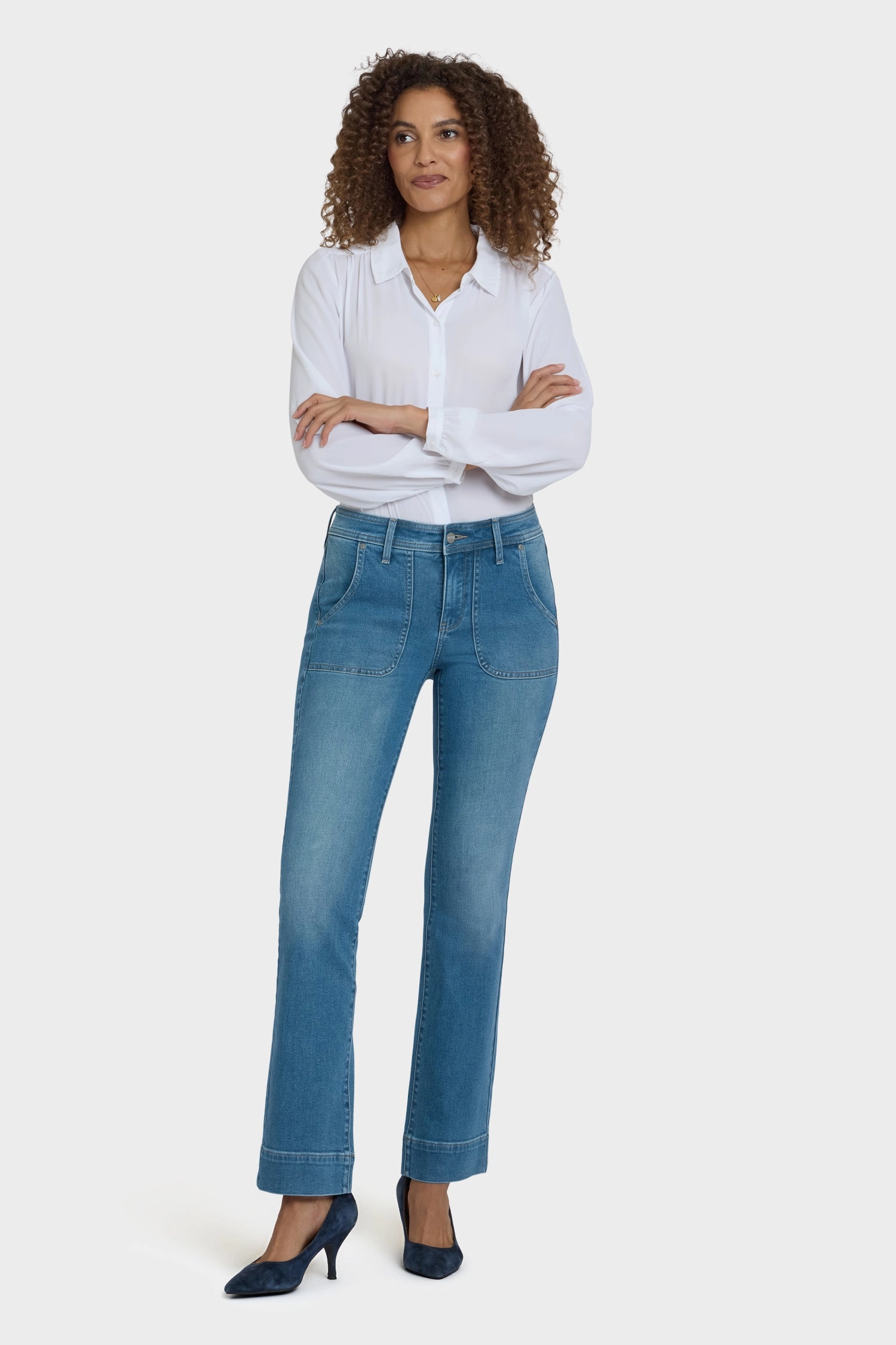 Couple Look Elegant Summer Vibes Barbara Bootcut Jeans - Avenue Blue