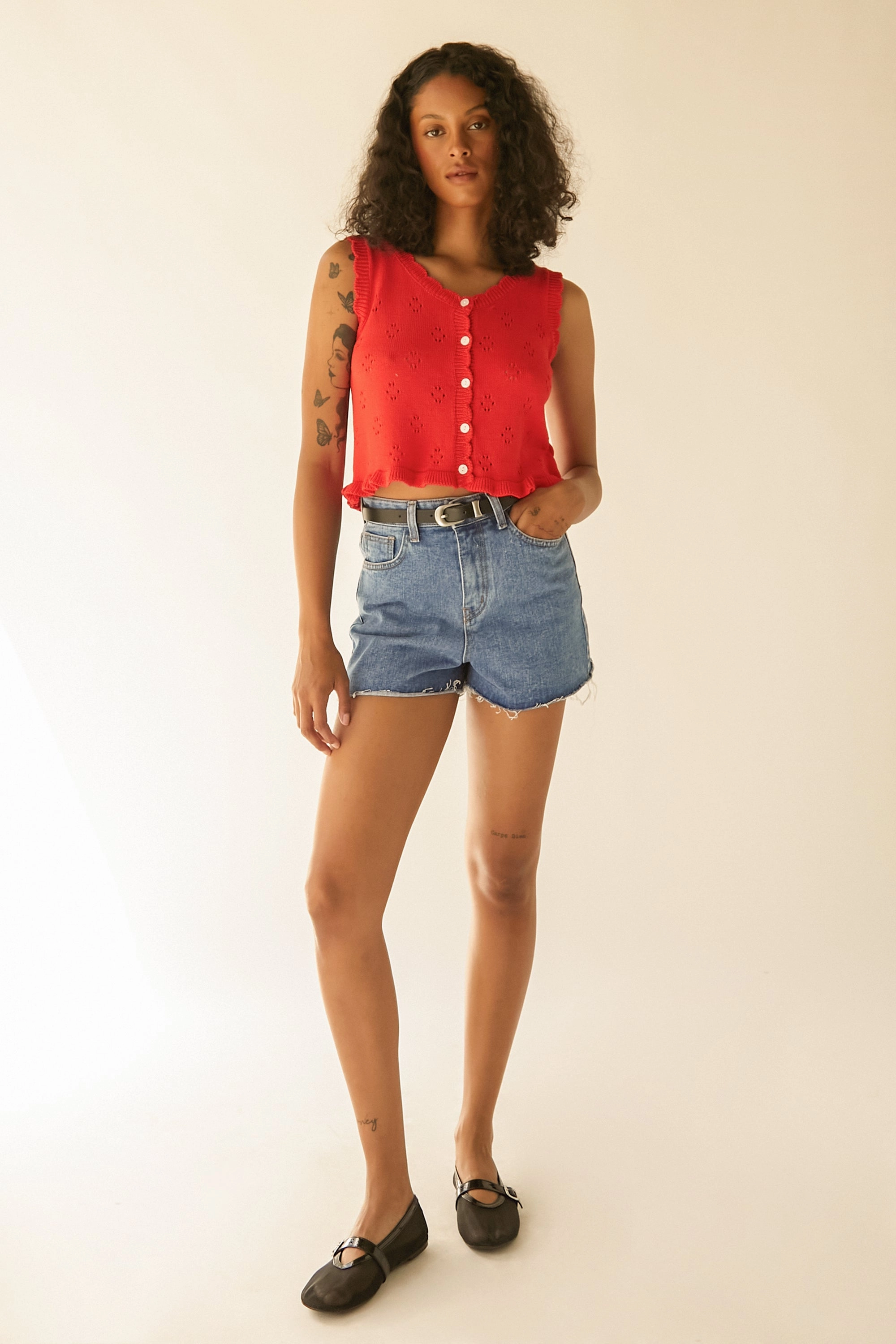 Slim Comfort Fit No Bulky Feel CUT OFF DENIM SHORTS