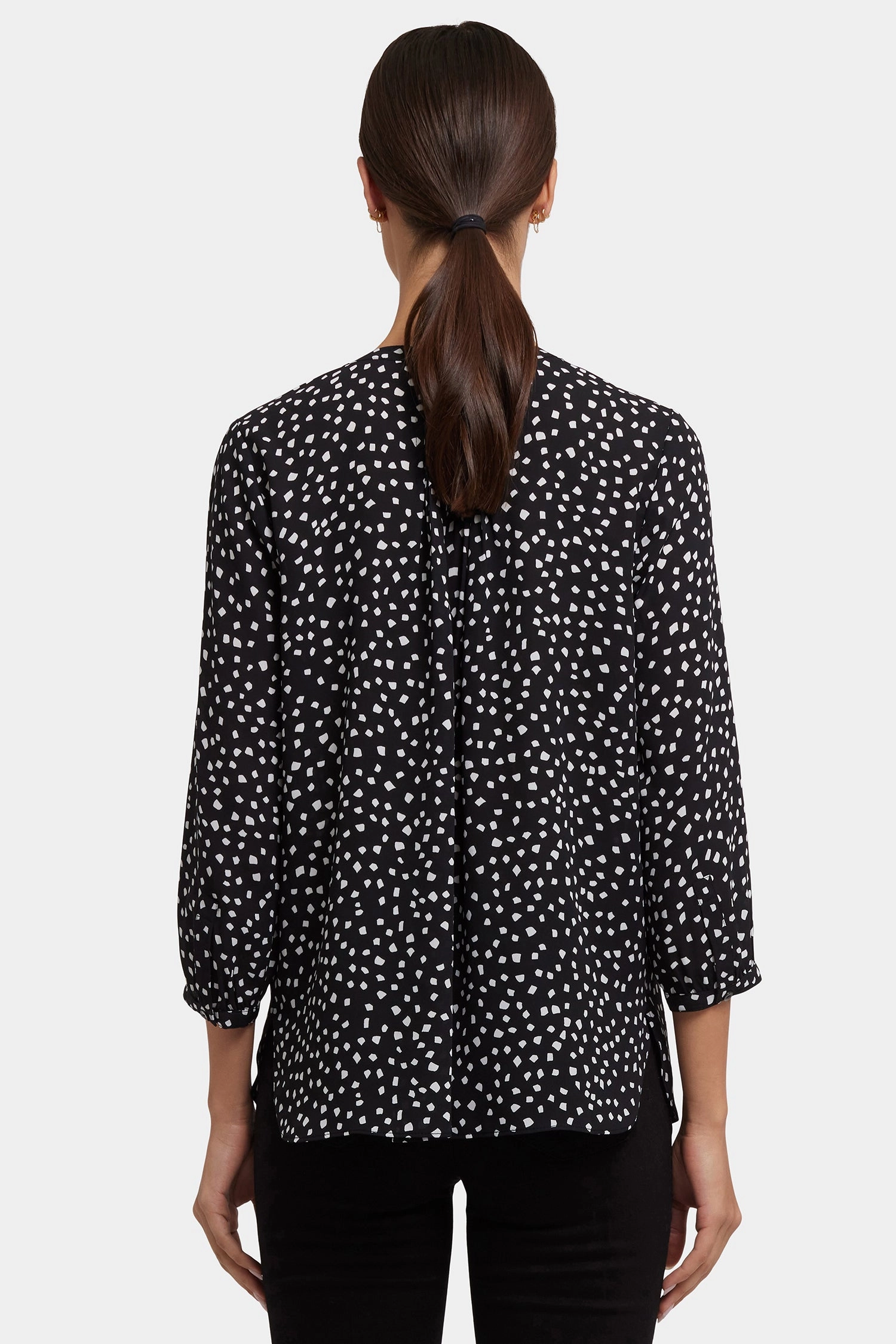 Flexible Wear Pintuck Blouse - Francoise Dots