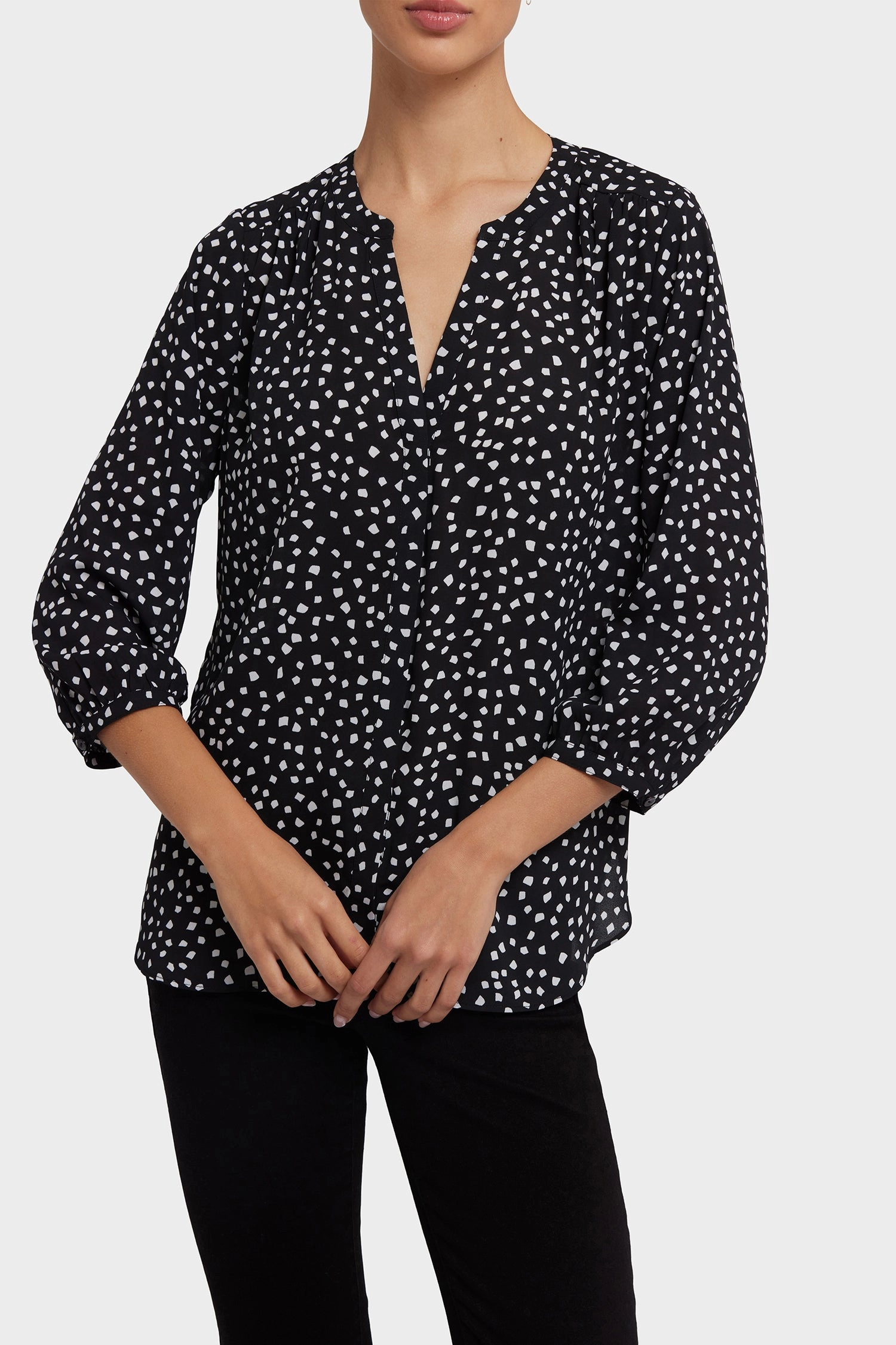 Pintuck Blouse - Francoise Dots ethical fashion Layered Hemline