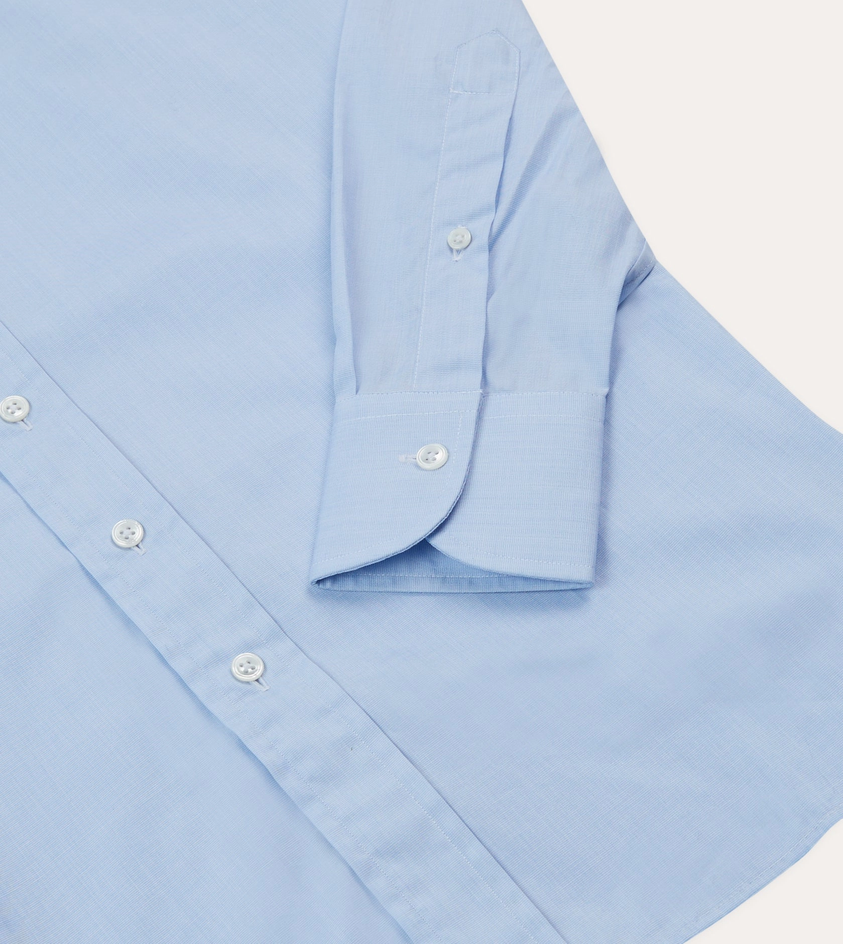 Sporty Design Fashion Choice Sky Blue Cotton Spread Collar End-on-End Poplin Shirt
