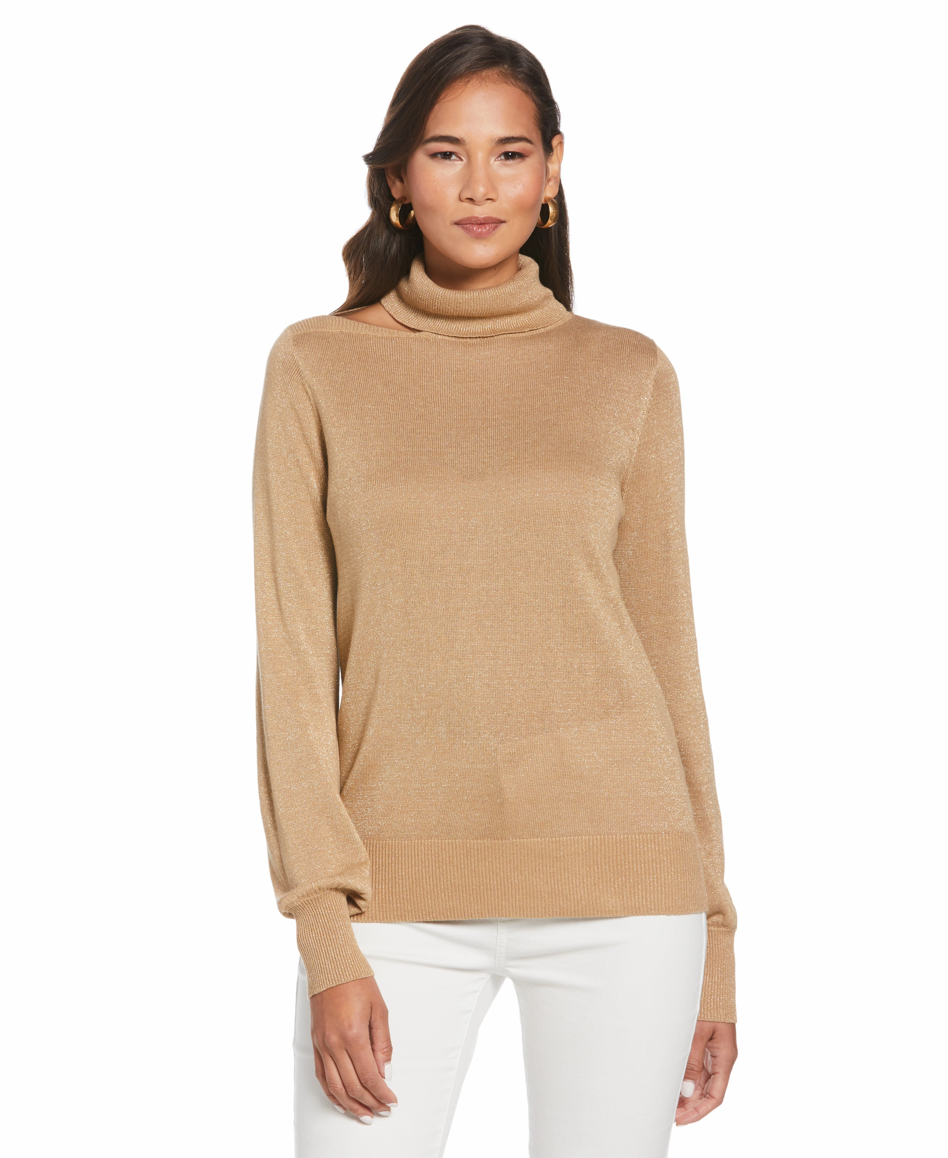 Timeless Layer Comfortable Wear Rib Trim Cut Out Sweater