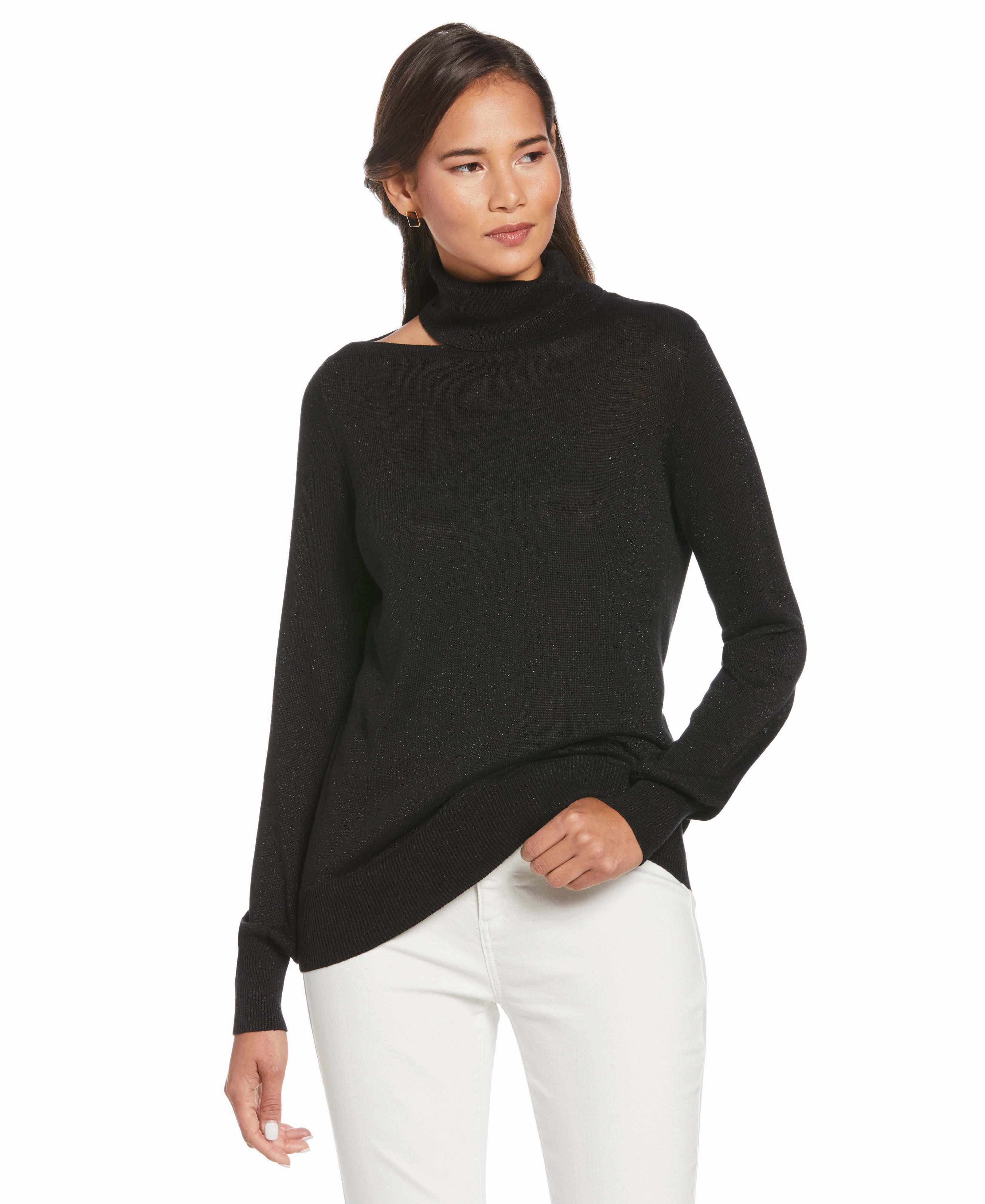 Perfect Fit Design Versatile Layer Rib Trim Cut Out Sweater