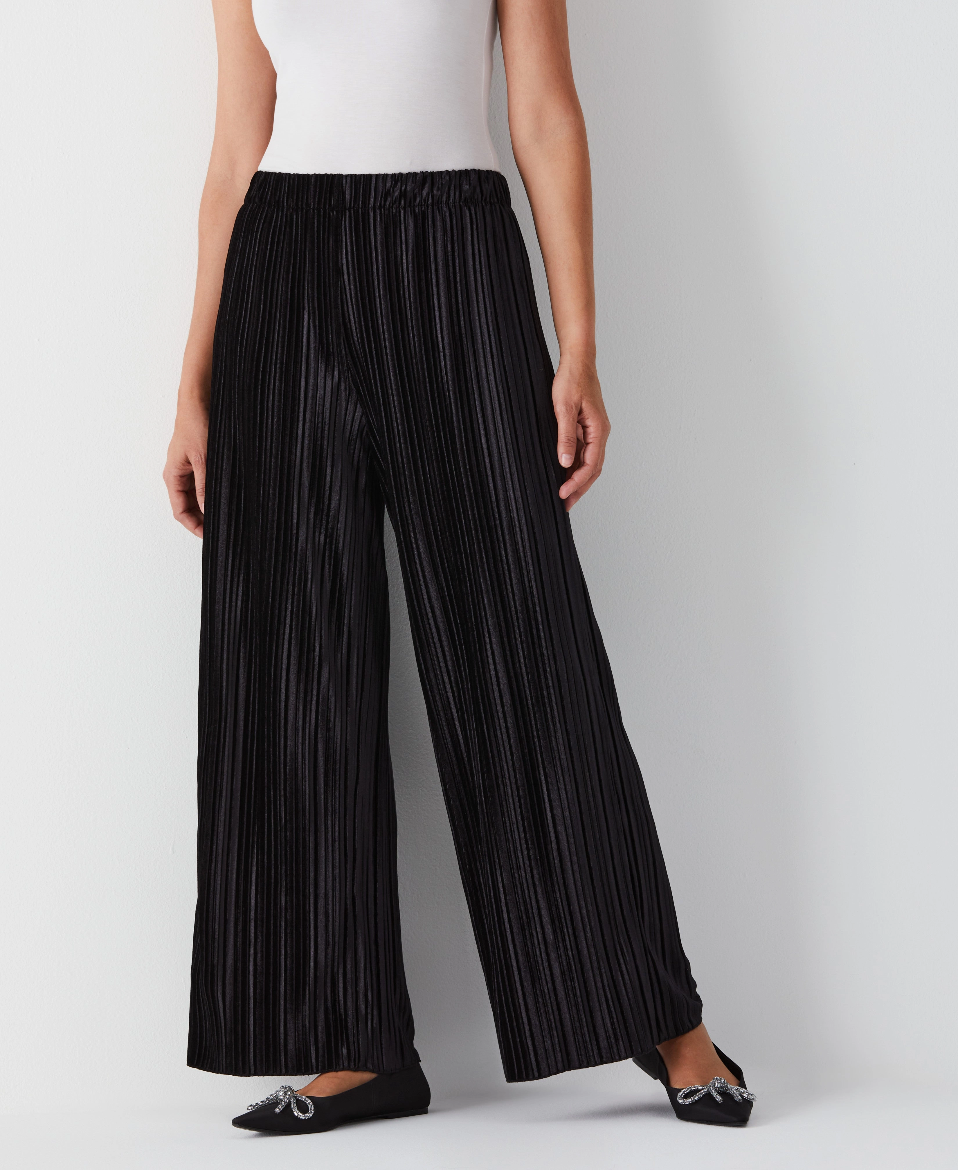 Winter Comfort Wear Pleated Velvet Wide Leg Pant