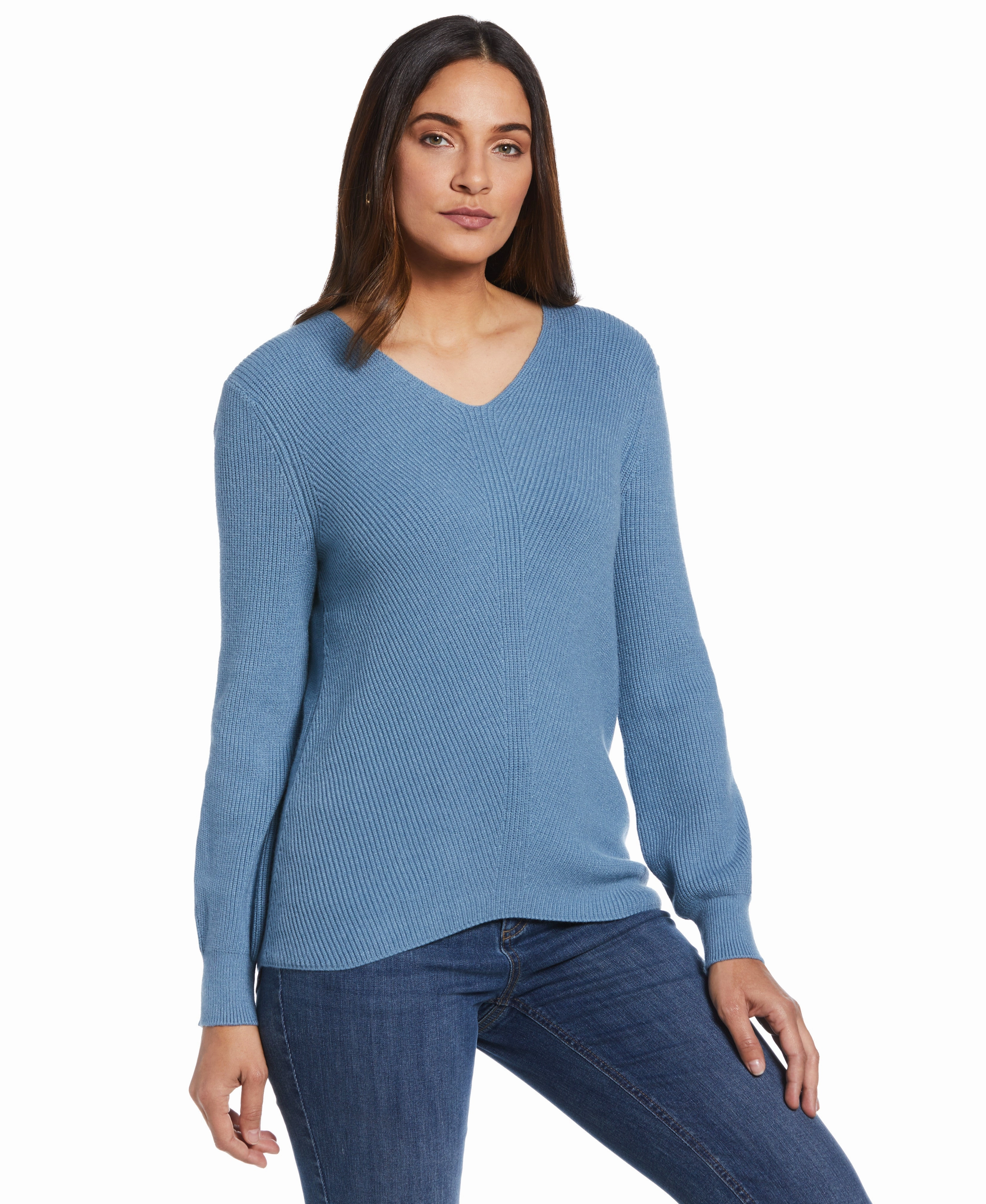 Essential Ribbed V-Neck Sweater Warm and Soft