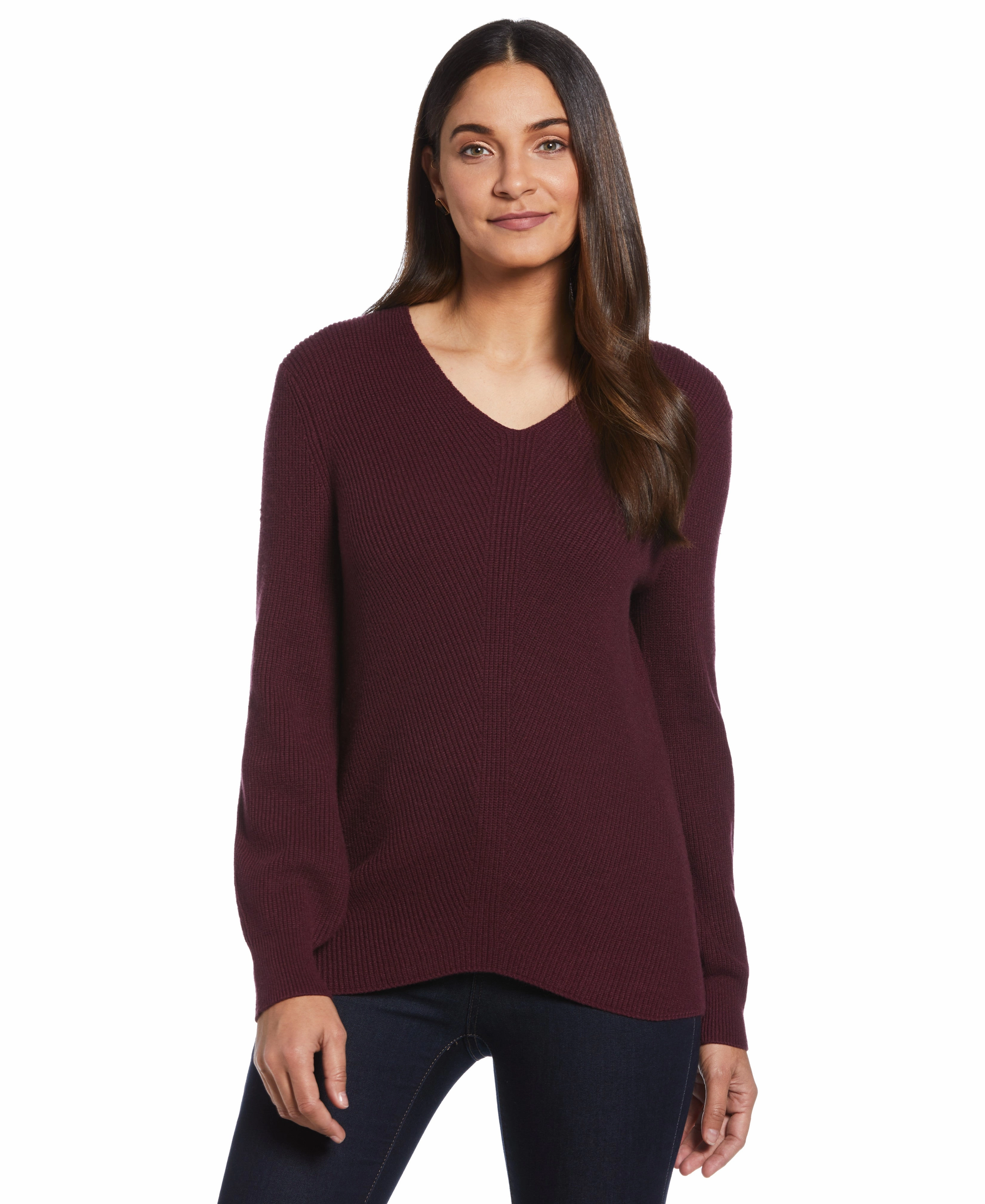 Essential Ribbed V-Neck Sweater Soft and Elegant Comfy Winter Wear