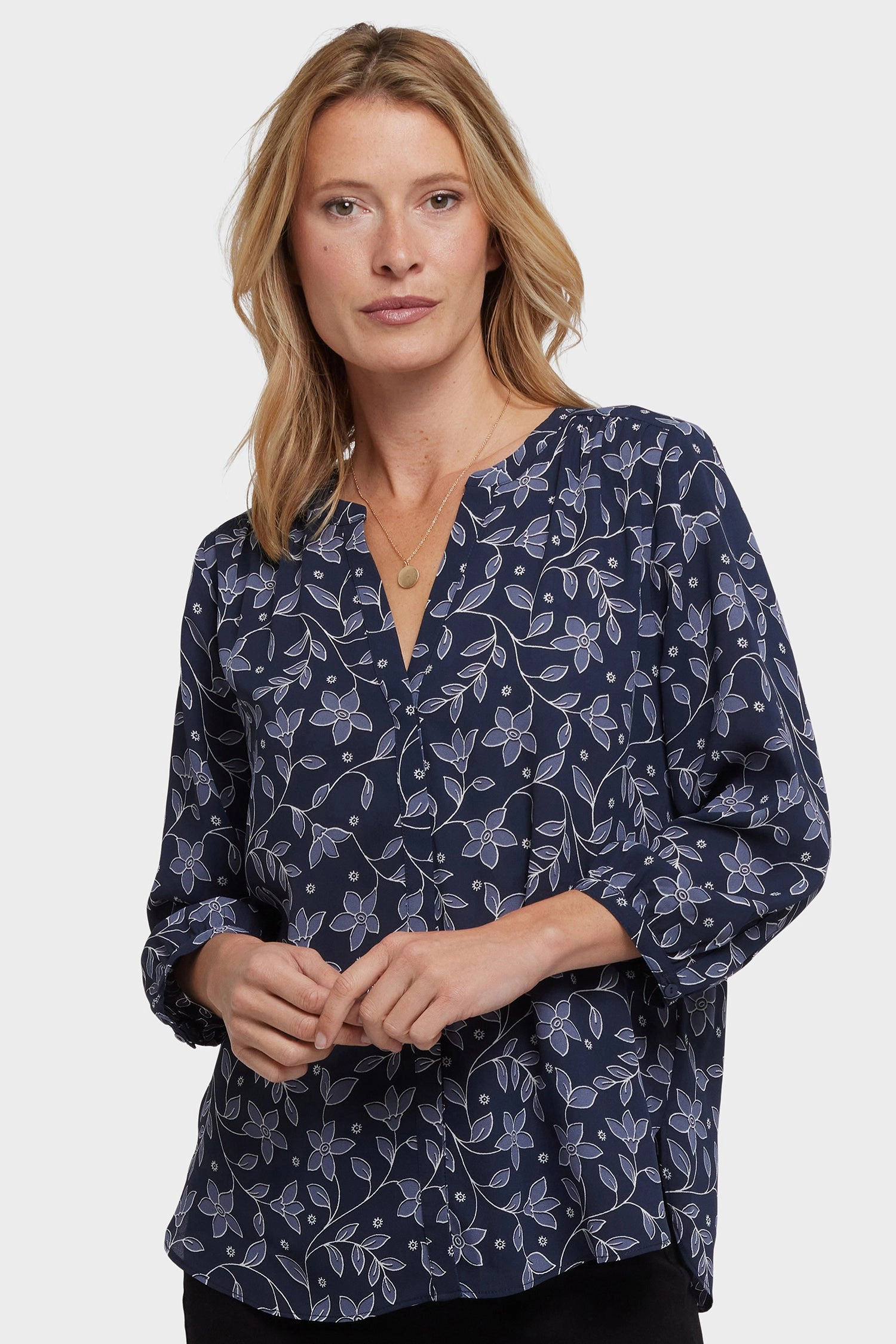 Geometric Design Trendy Layer Pintuck Blouse - Lisette