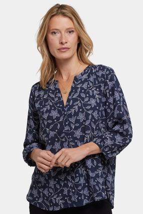 Geometric Design Trendy Layer Pintuck Blouse - Lisette