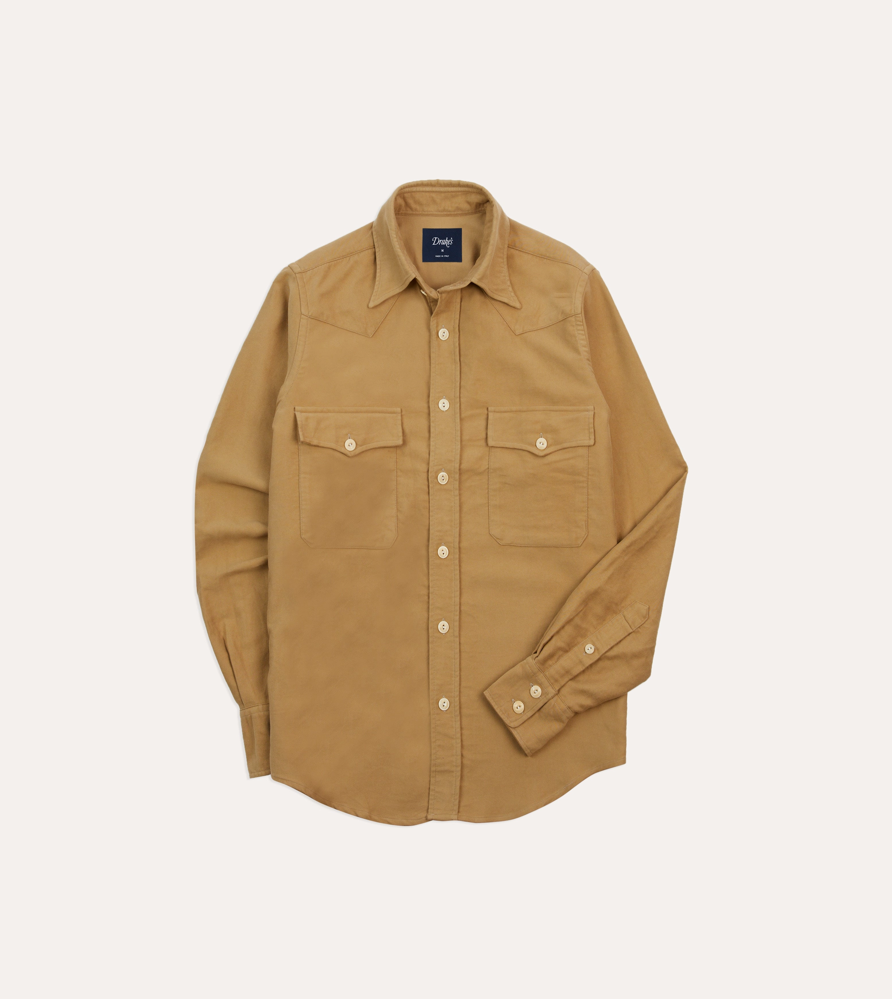 Lightweight Comfort Street Wear Sand Moleskin Two-Pocket Western Shirt