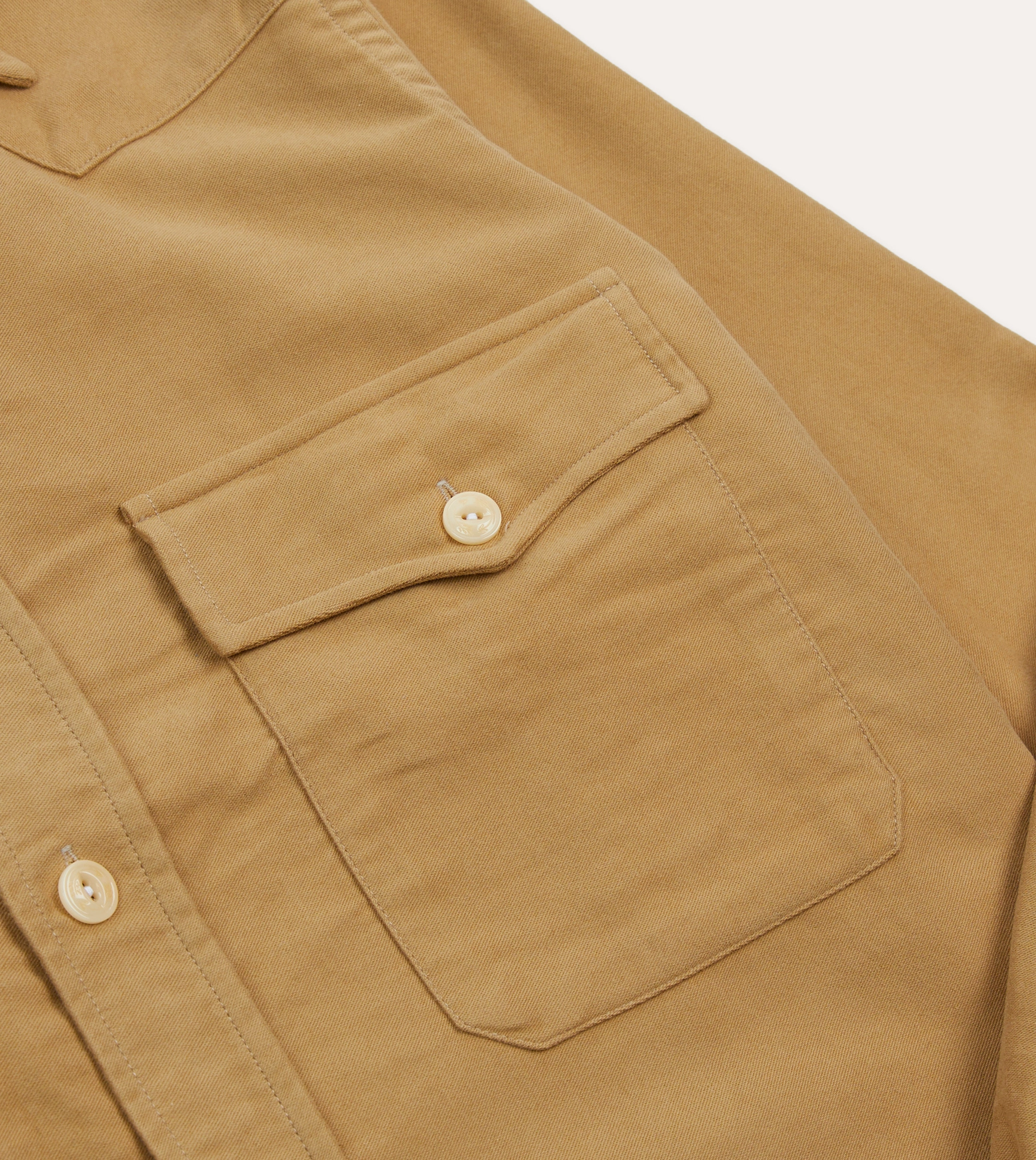 Smooth zipper closure Sand Moleskin Two-Pocket Western Shirt