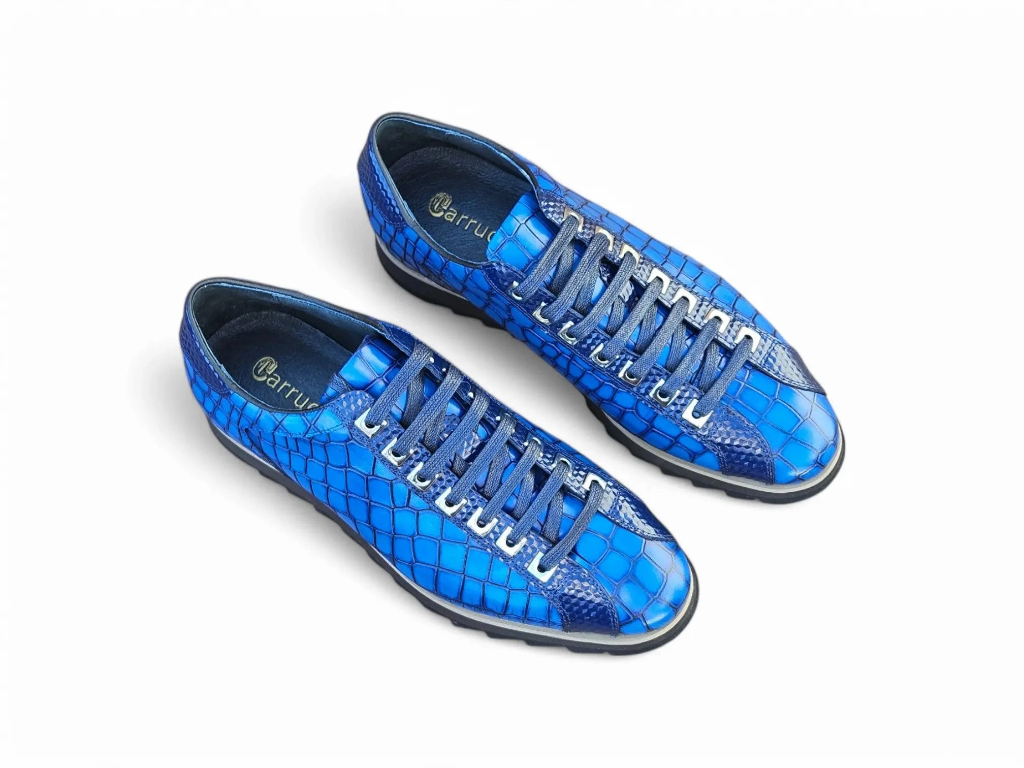 Lightweight Midsole Crocodile Embossed Leather Sneaker