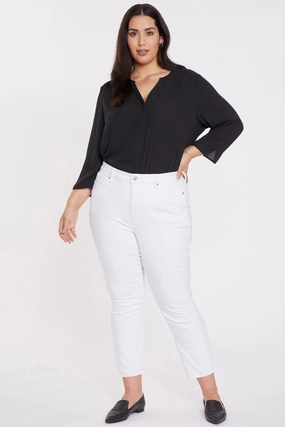 Slim Bootcut Ankle Jeans In Plus Size - Optic White Comfortable Style Style Combo