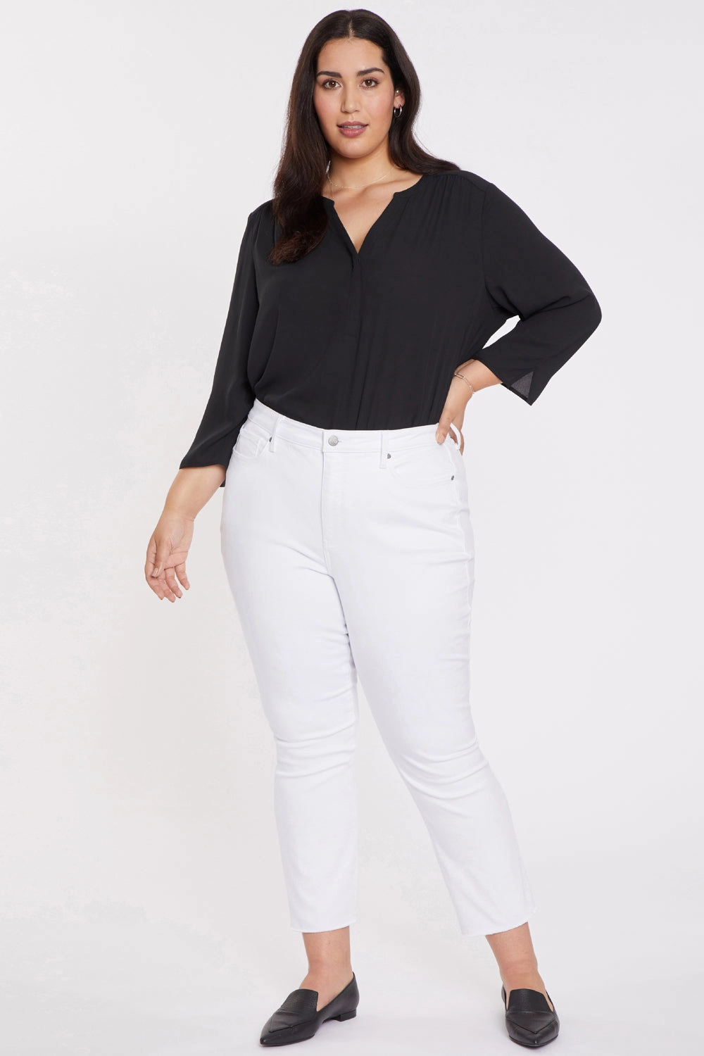 Slim Bootcut Ankle Jeans In Plus Size - Optic White Comfortable Style Style Combo