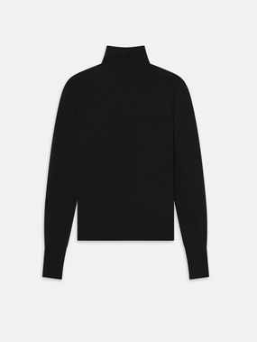 Slim Turtleneck -- Black Soft Knit Wear