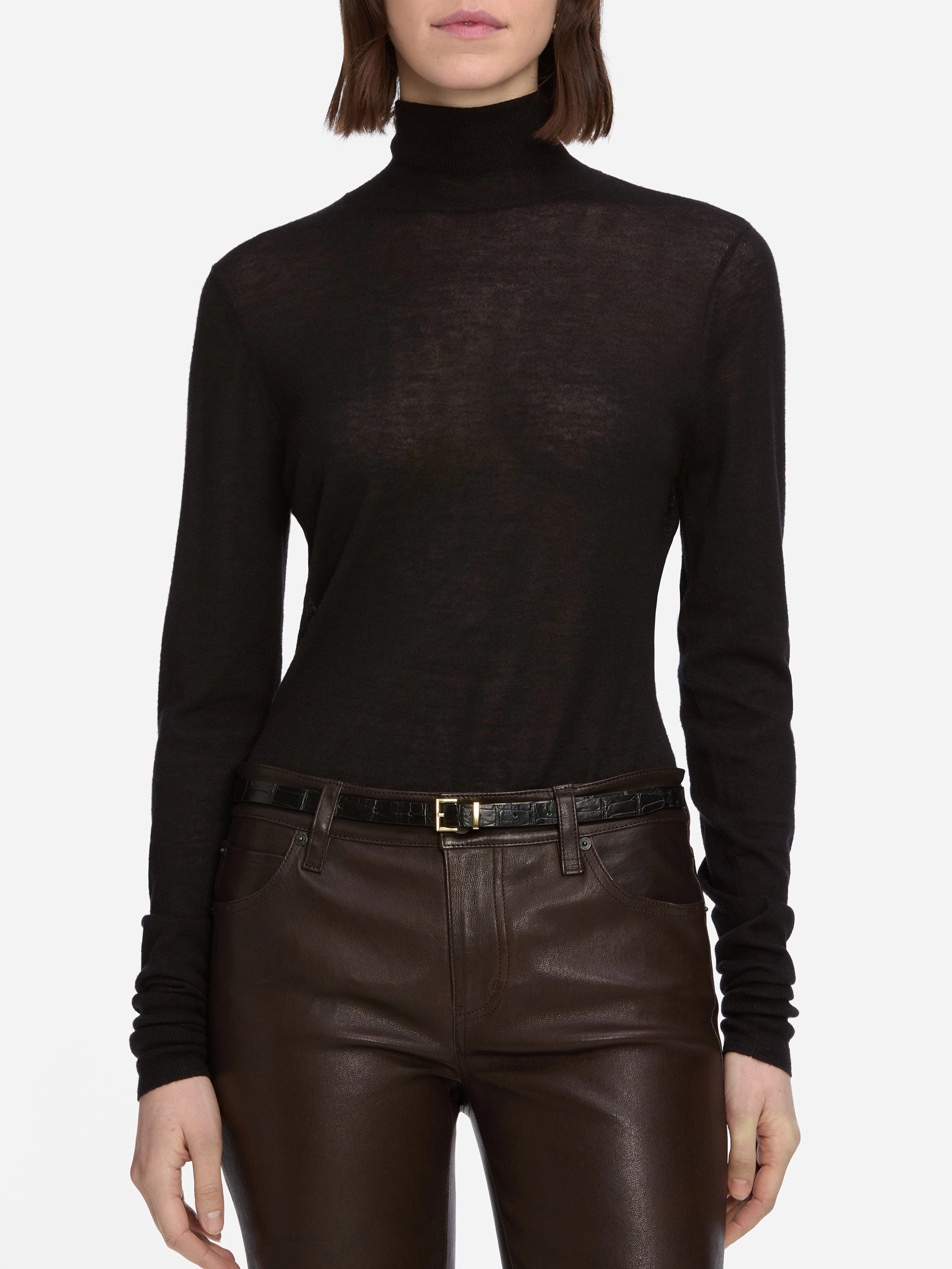 Knitwear Essential Slim Turtleneck -- Black